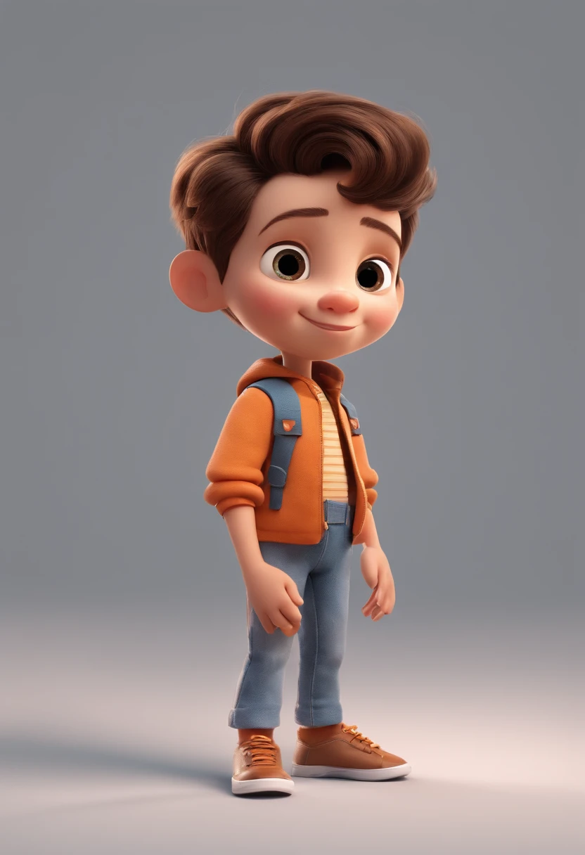 a happy cute ??? standing short hair, vestindo uma fantasia espacial, , fundo branco, barnet, Tom, Estilo Pixar, ....3d, desenhos animados, rosto detalhado, asymmetrical 16k