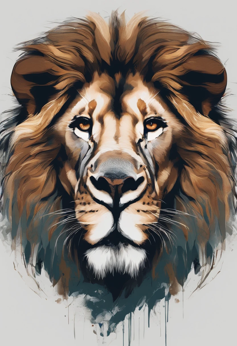 Lion heads,pessoal, Use uma jaqueta da equipe de estudantes, wearing sunglasses, Usando fones de ouvido, alegria, Standing position, beleza abstrata, Centrado, looking at the camera, Facing the camera, nearing perfection, Dynamic, altamente detalhado, liso, foco nítido, 8k, A high resolution, illustration, arte de Carne Griffiths e Wadim Kashin, fundo branco