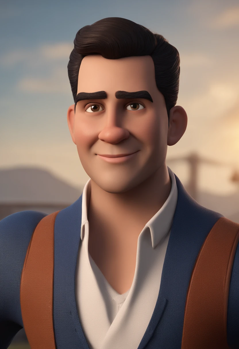 personagem dos desenhos animados de um homem calvo  e uma camisa azul, animation character, Caractere estilizado, animation style rendering, 3D estilizado, Arnold Maya render, 3 d render stylized, toon render keyshot, Personagem 3D, Personagem 3D, 3d rendering stylized, 3 d character render, personagem de desenho animado, Personagem de close up, Pose de personagem,  (Estilo Pixar) (master part:1.2) (Bokeh) (best quality) (pele detalhada) (textura detalhada) (8k) (argila) (Cinematic lighting) (foco nítido