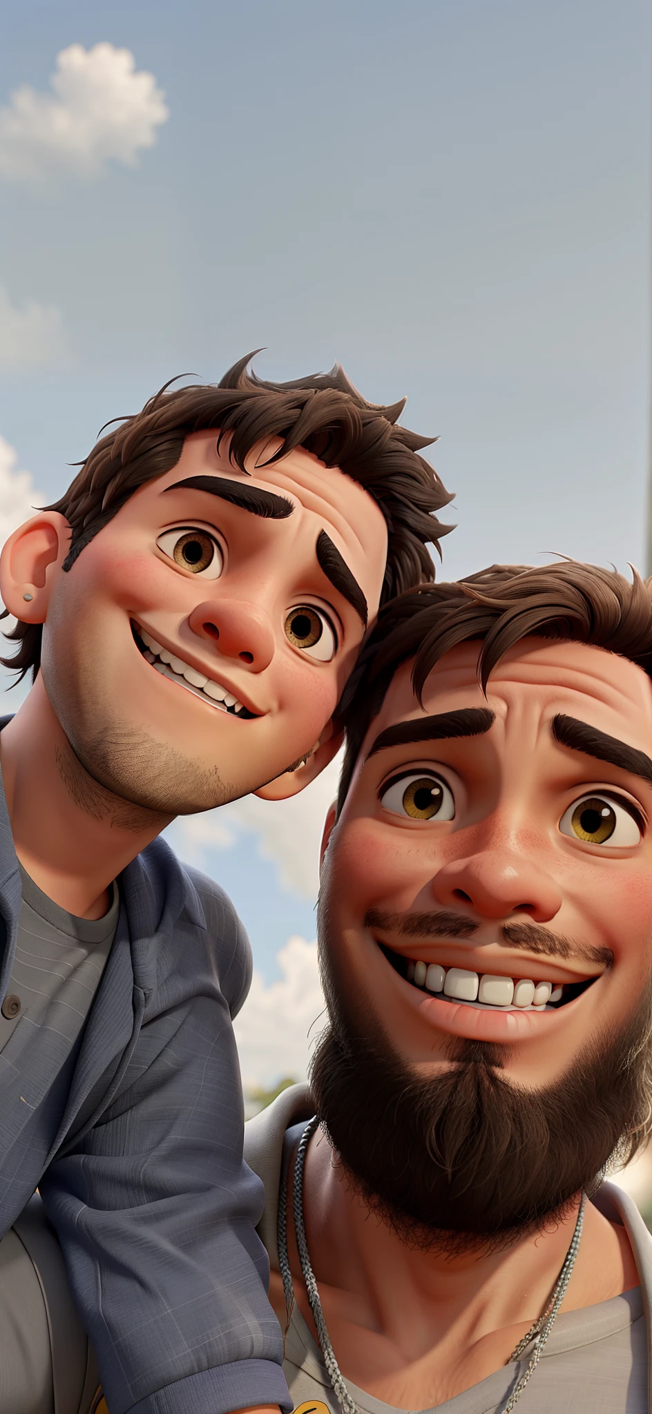 Pai e filho sorrisos
