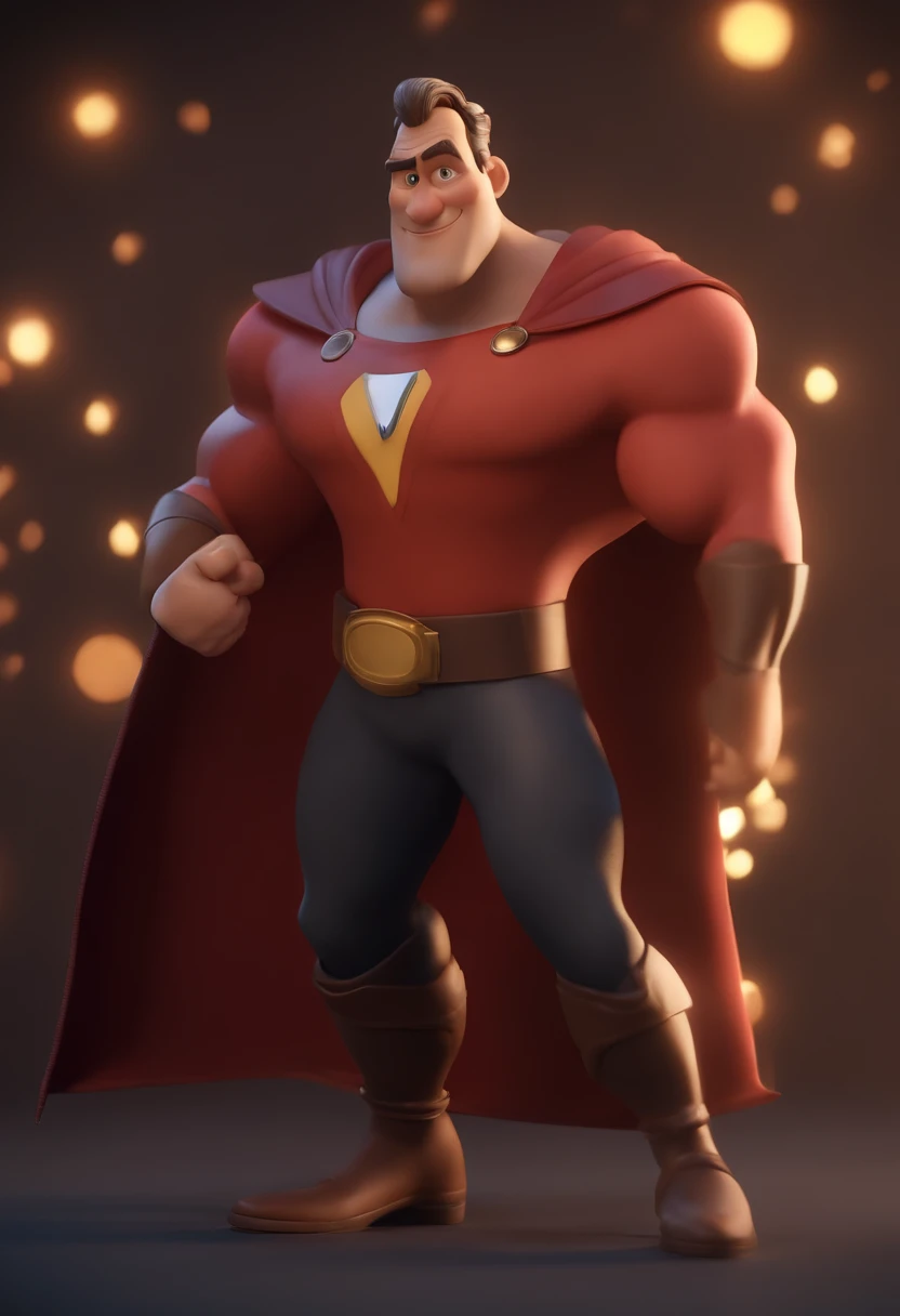 personagem dos desenhos animados de um homem com, pele branca, cabelos grisalhos nas laterais, rosto jovial, not appearing to be 37 years of age, sem barba, corpo um pouco musculoso e uma camisa preta, animation character, Caractere estilizado, animation style rendering, 3D estilizado, Arnold Maya render, 3 d render stylized, toon render keyshot, Personagem 3D, Personagem 3D, 3d rendering stylized, 3 d character render, personagem de desenho animado, Personagem de close up, Pose de personagem,  (Estilo Pixar) (master part:1.2) (Bokeh) (best quality) (pele detalhada) (textura detalhada) (8k) (argila) (Cinematic lighting) (foco nítido