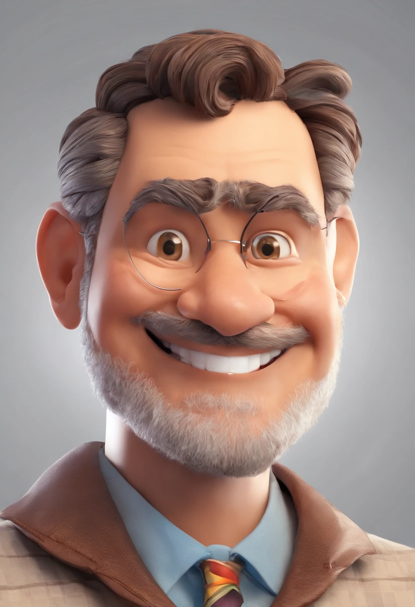 Smiling Man Illustration, sorriso insano, Homem de pele marrom com um sorriso gigante, happily smiling at the camera, sorriso atrevido, he's smiling, sorriso muito grande, Macho sorridente, foto de perfil headshot, rindo sorriso enorme, desenhando no estilo de Arte 3D, c4d, fundo de cor branco puro, estilo disney, estilo pixar render ilustracao Super Detalhe, 8k