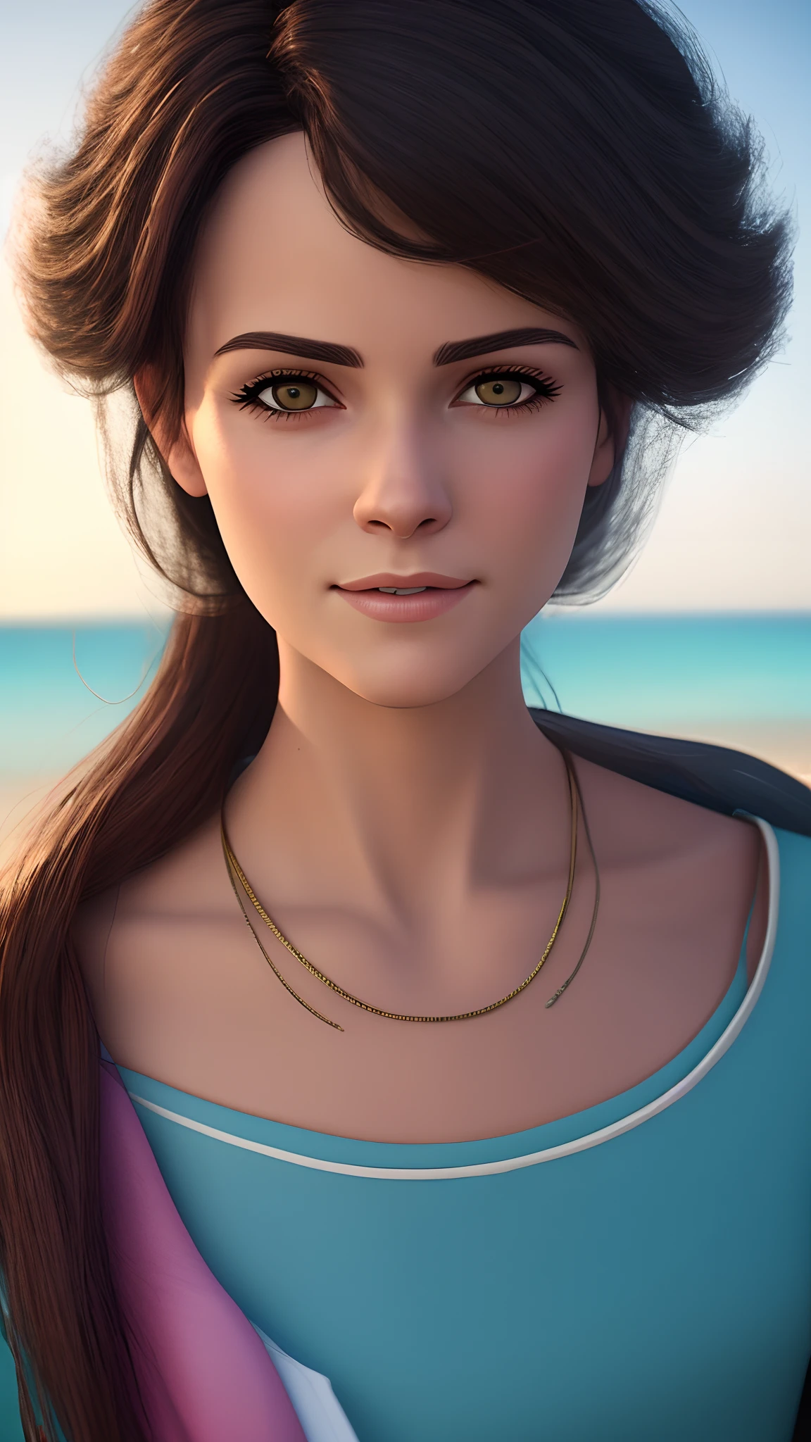 Homem e mulher posam para foto na praia, Disney fotorrealista, pixar retrato 8 k foto, animation movie still, Disney foto realista, filme fotorrealista ainda, animation film, disney render, close - retrato facial de cima, animado ainda, animated film, renderizado em sfm, foto de retrato detalhada, 3 d animated movie, detalhes maravilhosos