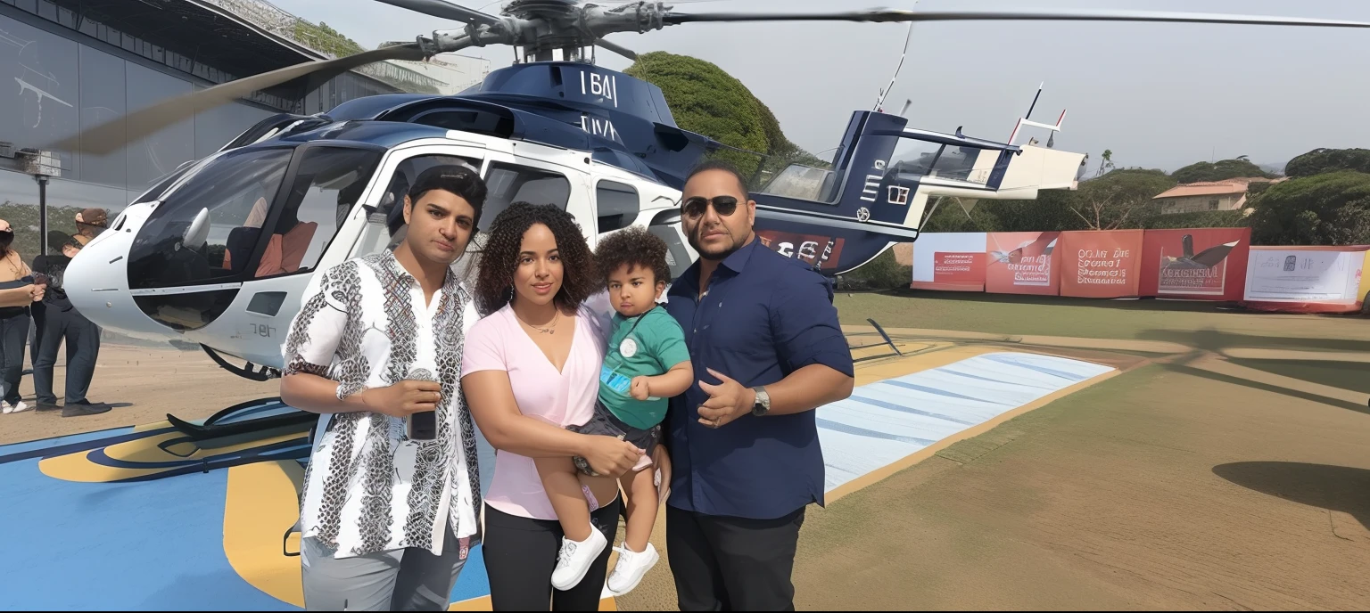 There are two people and a standing in front of a helicopter, helicopter view, Directed by: Fernando Gerassi, helicopter, helicopters and tremendous birds, lucas graziano, festival, 2019, 2 0 1 9, view from helicopter, Directed by: Samuel Silva, Directed by: Willian Murai, Directed by: Robert Combas, seu madruga, Directed by: Rafail Levitsky