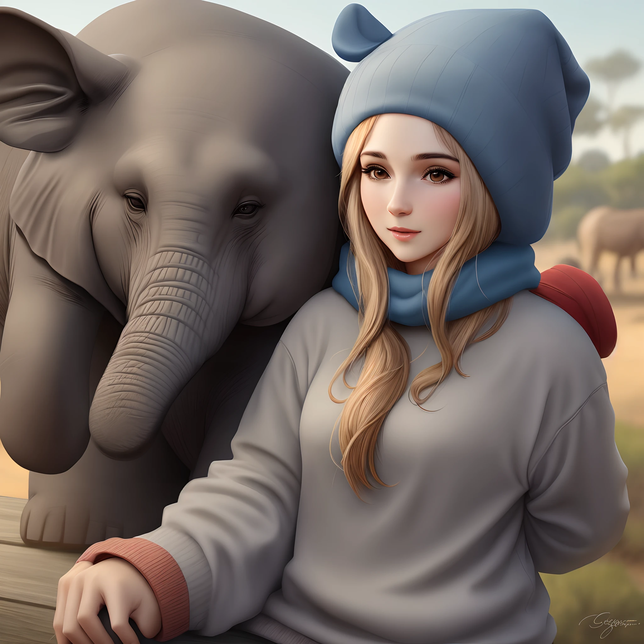 Elefante con gorro