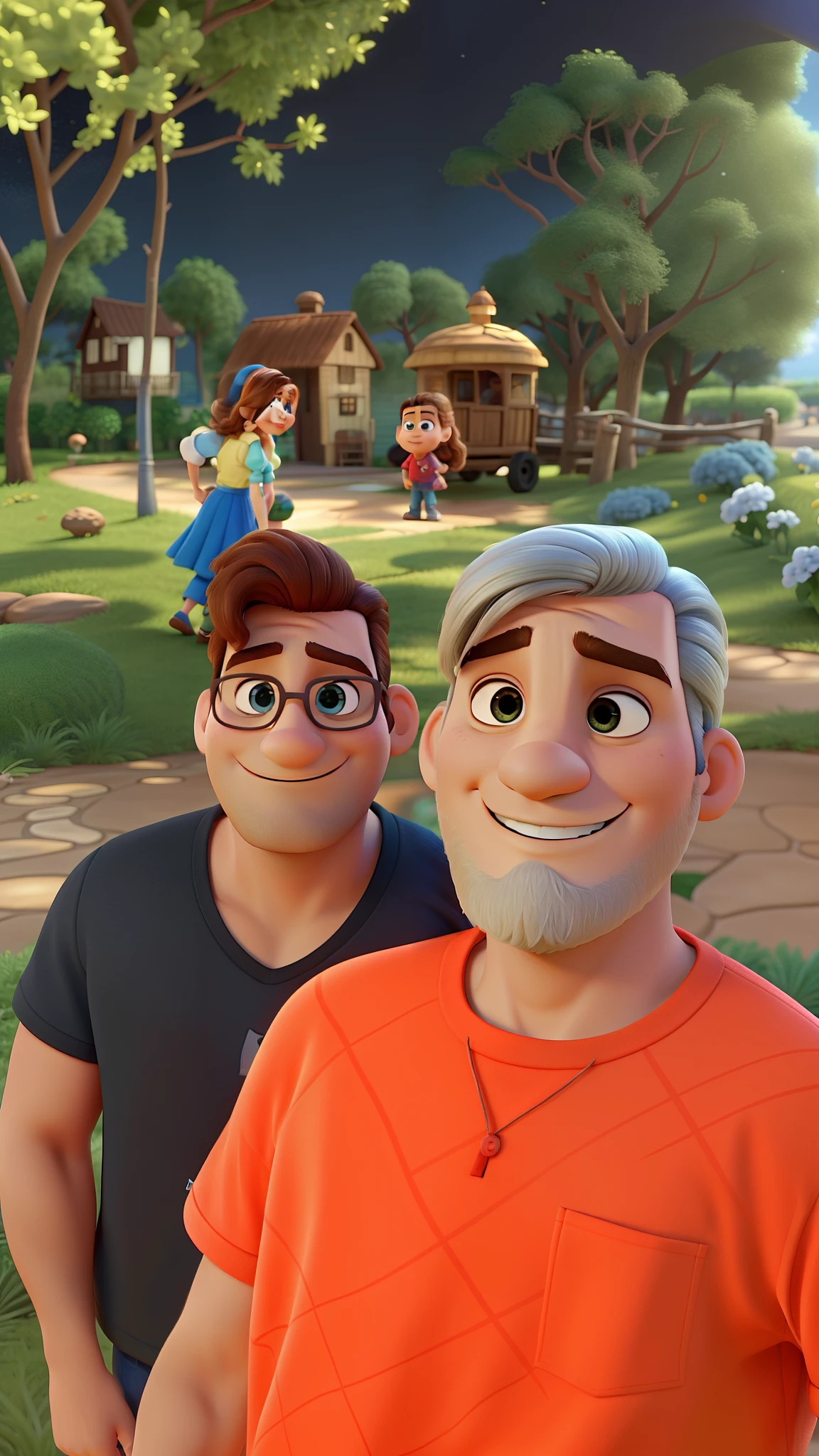 Casal estilo disney pixar melhor qualidade alta qualidade. Homem claro sem cabelo sem barba e Mulher loira olhos azuis cabelos longos lisos