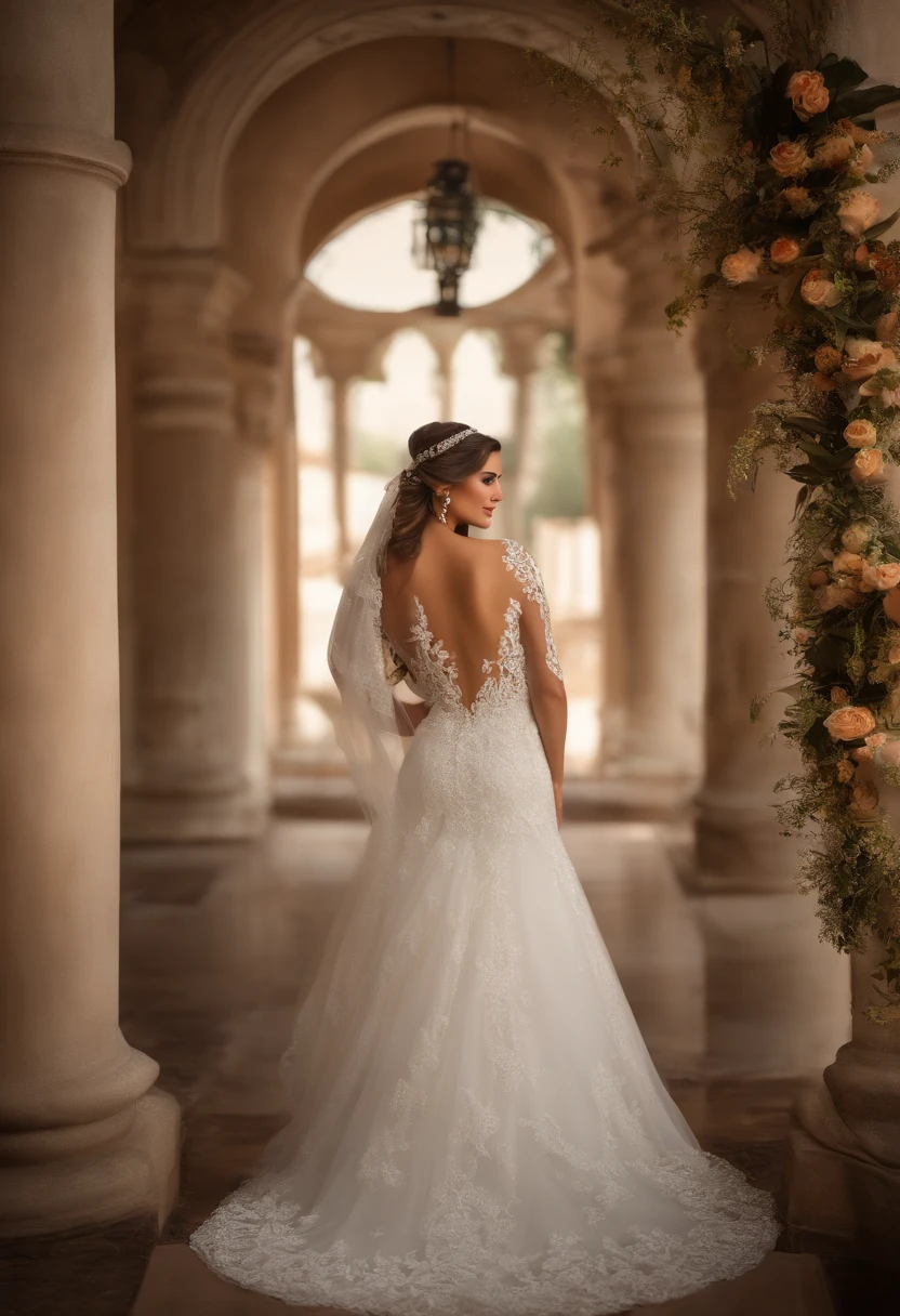 (master part), best quality, extremely high quality, papel de parede CG Unity 8k altamente detalhado, Original, high resolution, (profundidade de campo: 1.5), Fidelidade: 1.3, seios, estilo retrato da noiva, 1 girl, Cortinas, voile , bridal veil, vestido de noiva, Cortinas, jewelries, sozinho, Brincos, dente, noiva, preto_Hair