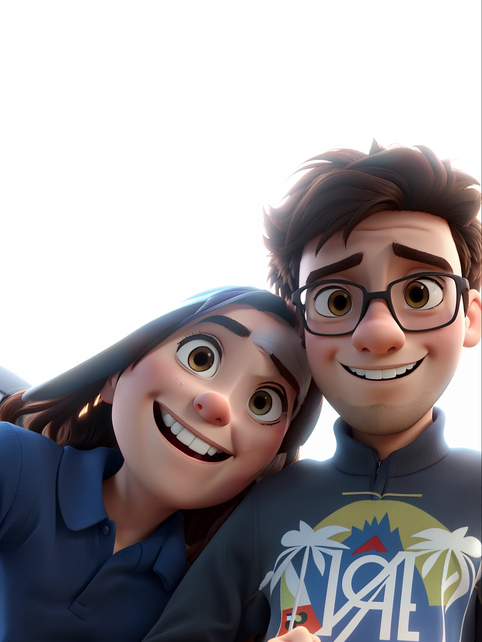 A young couple in the style of 3D pixar animation, alta qualidade, melhor qualidade