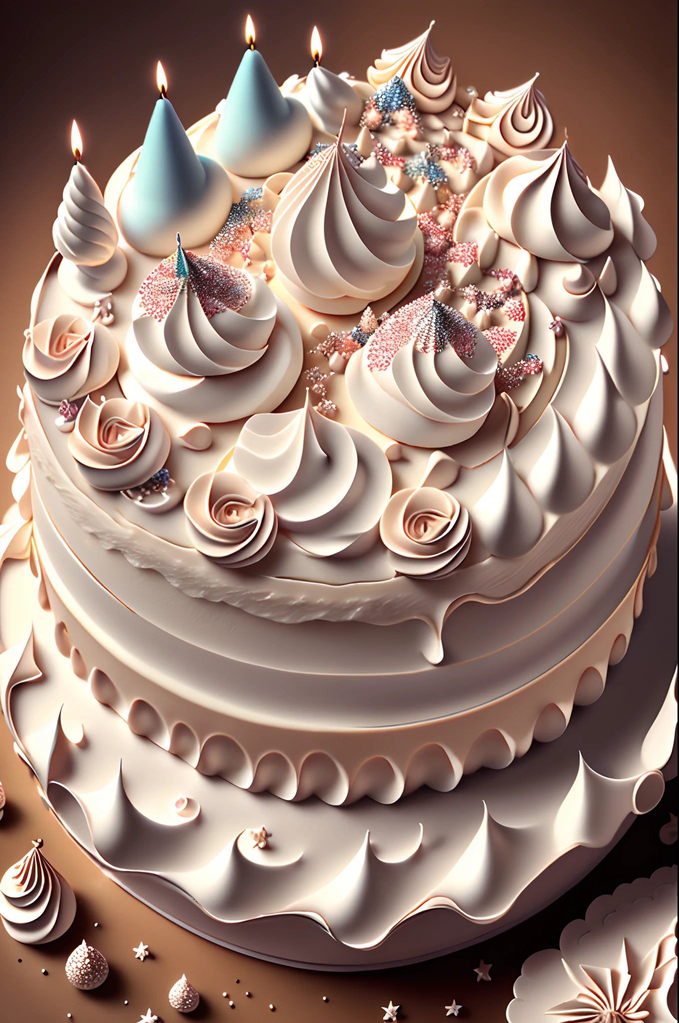 The birthday cake，cream，the detail