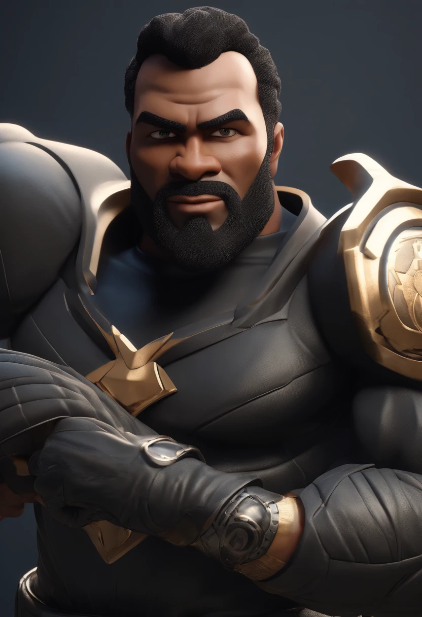 Personagem de desenho animado de um homem de cabelo preto, barba preta, camisa preta, Tattooed arms, pele branca, sobrancelhas grossas, um personagem animado, Caractere estilizado, animation style rendering, 3D estilizado, Arnold Maya render, 3 d render stylized, toon render keyshot, Personagem 3D, Personagem 3D, 3d rendering stylized, 3 d character render, personagem de desenho animado, Personagem de close up, Pose de personagem, (Estilo Pixar) (master part:1.2) (Bokeh) (best quality) (pele detalhada) (textura detalhada) (8k) (argila) (Cinematic lighting) (foco nítido