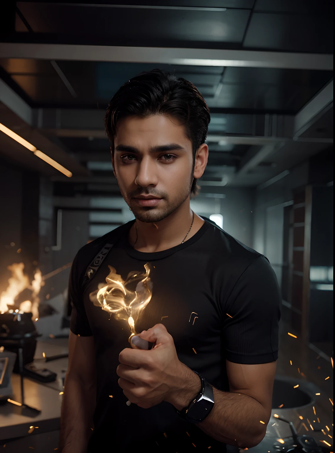 Change background cyber Pankh handsome boy, realistic face, 8k, Ultra realistic