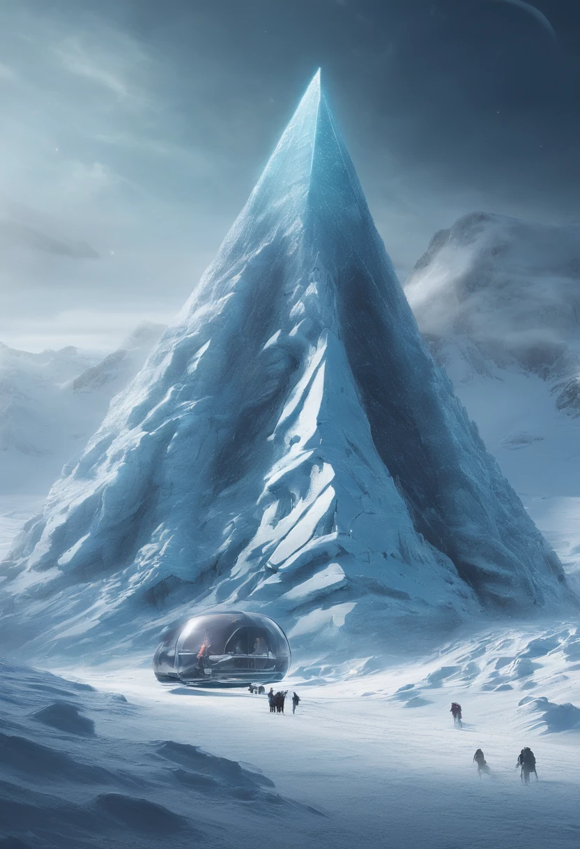 Antarctic continent、a paradise、Huge ice wall、Ice pyramid、Ruins