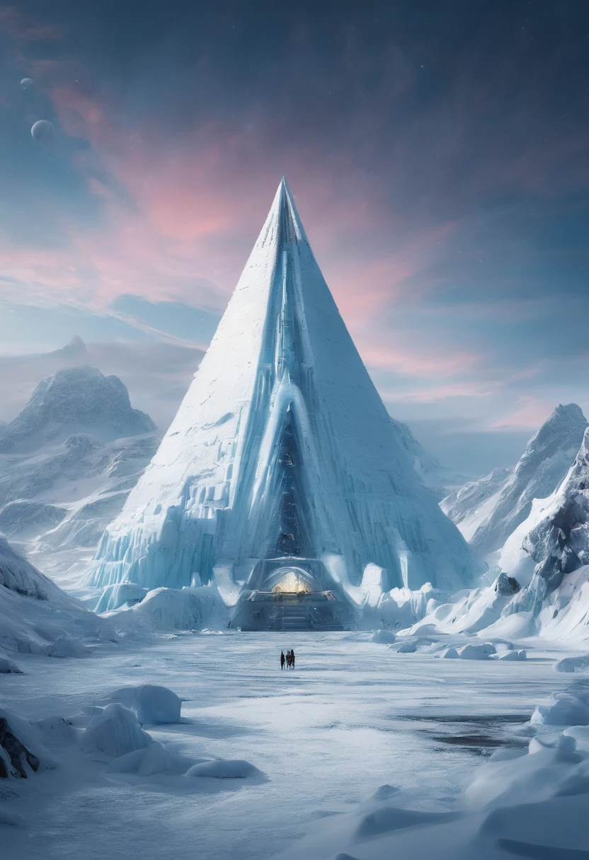 Antarctic continent、a paradise、Huge ice wall、Ice pyramid、Ruins