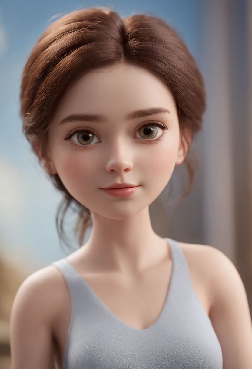Jovem de 17 anos, olhos castanhos, cabelo cacheado preto,White-skinned looking at the camera , animation character, Caractere estilizado, animation style rendering, 3D estilizado, Arnold Maya render, 3 d render stylized, toon render keyshot, Personagem 3D, Personagem 3D, 3d rendering stylized, 3 d character render, personagem de desenho animado, Personagem de close up, Pose de personagem,  (Estilo Pixar) (master part:1.2) (Bokeh) (best quality) (pele detalhada) (textura detalhada) (8k) (argila) (Cinematic lighting) (foco nítido