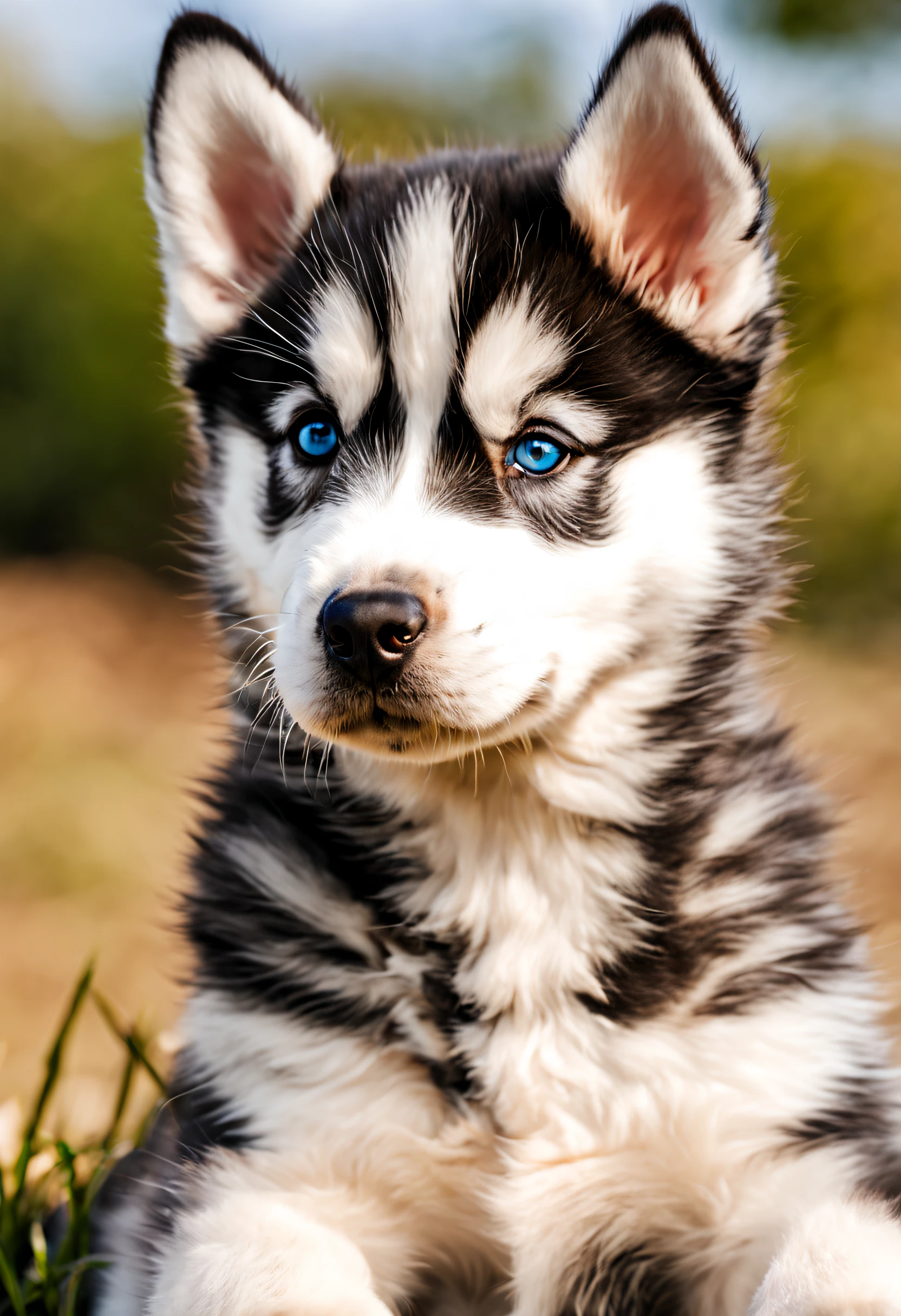 vibrant California husky puppies , photo realistic on clear white background, HDR, UHD 32k. --AR 16:9