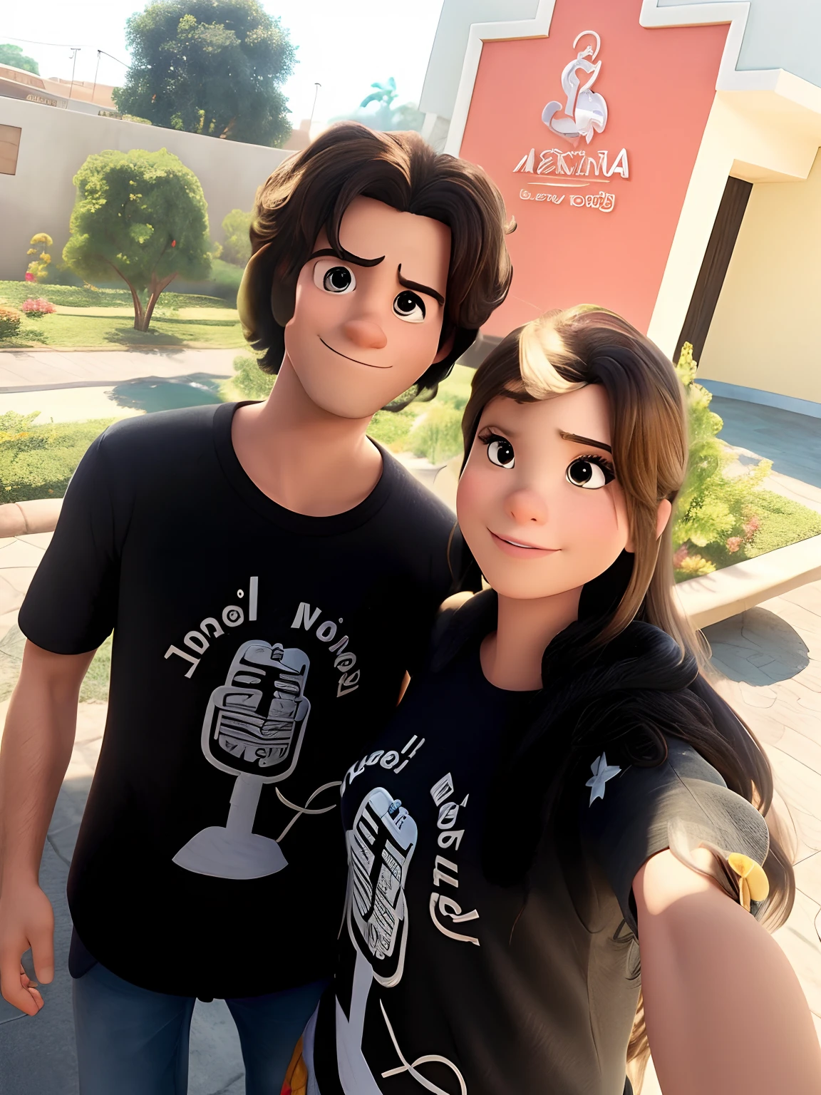 casal homem e mulher no estilo Disney Pixar, alta qualidade, melhor qualidade