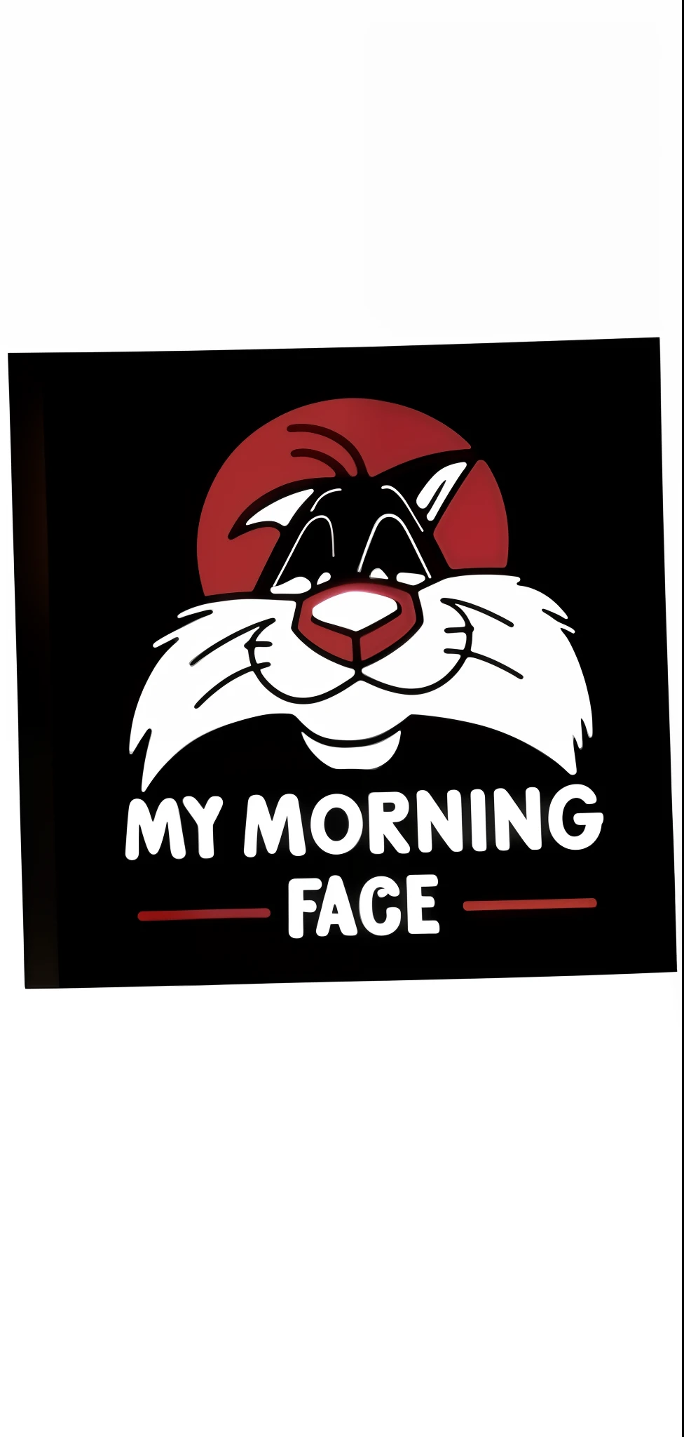 a close up of a sign with a cat on it, :: morning, morning sunrise, morning mood, early morning mood, morning time, morning hour, morning dawn, in the morning, late morning, morning, morning hard light, you g face, early in the morning, face face face, early morning, morning shot, morning haze, machine face, morning atmosphere