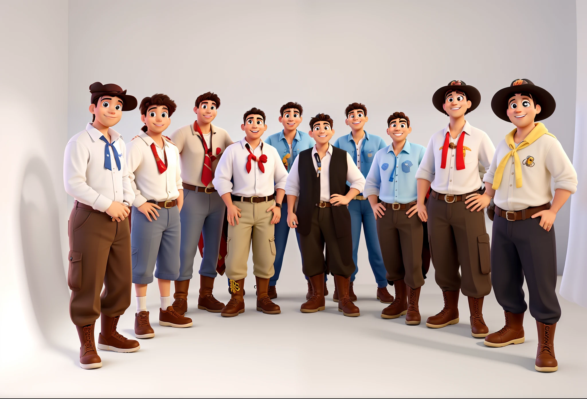 Grupo musical no estilo Disney Pixar, alta qualidade, melhor qualidade