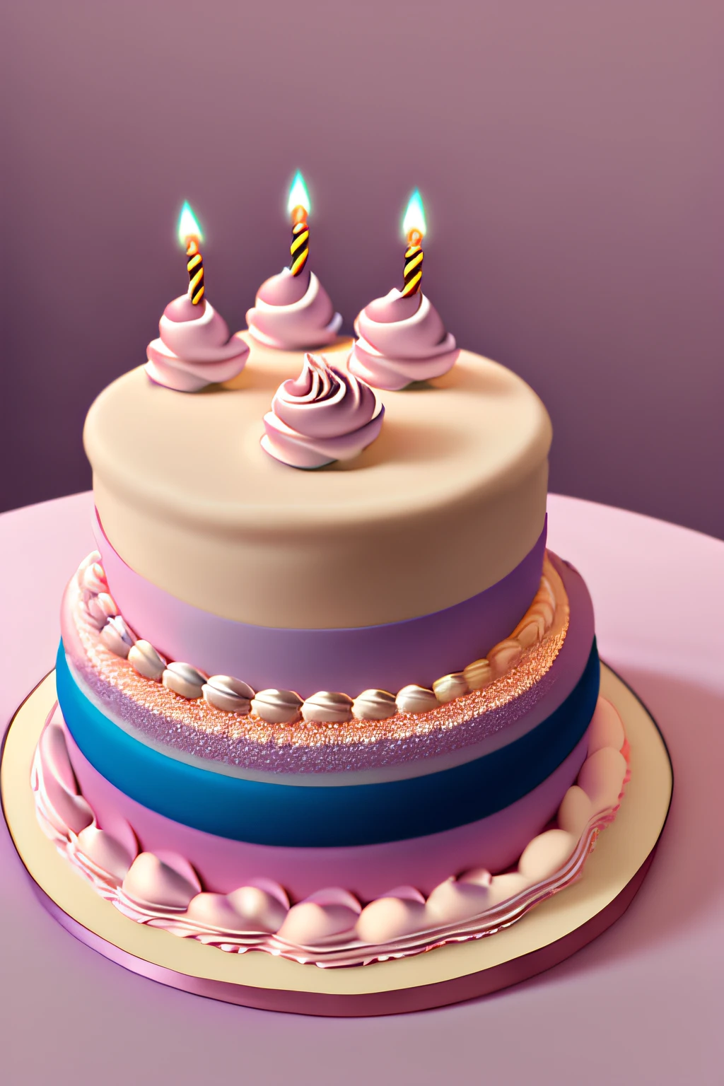The birthday cake,cream-colored,the detail,4K Ultra HD, 超高分辨率,(Photorealistic: 1.4), Best quality,tmasterpiece,(pastel colour:1.2)