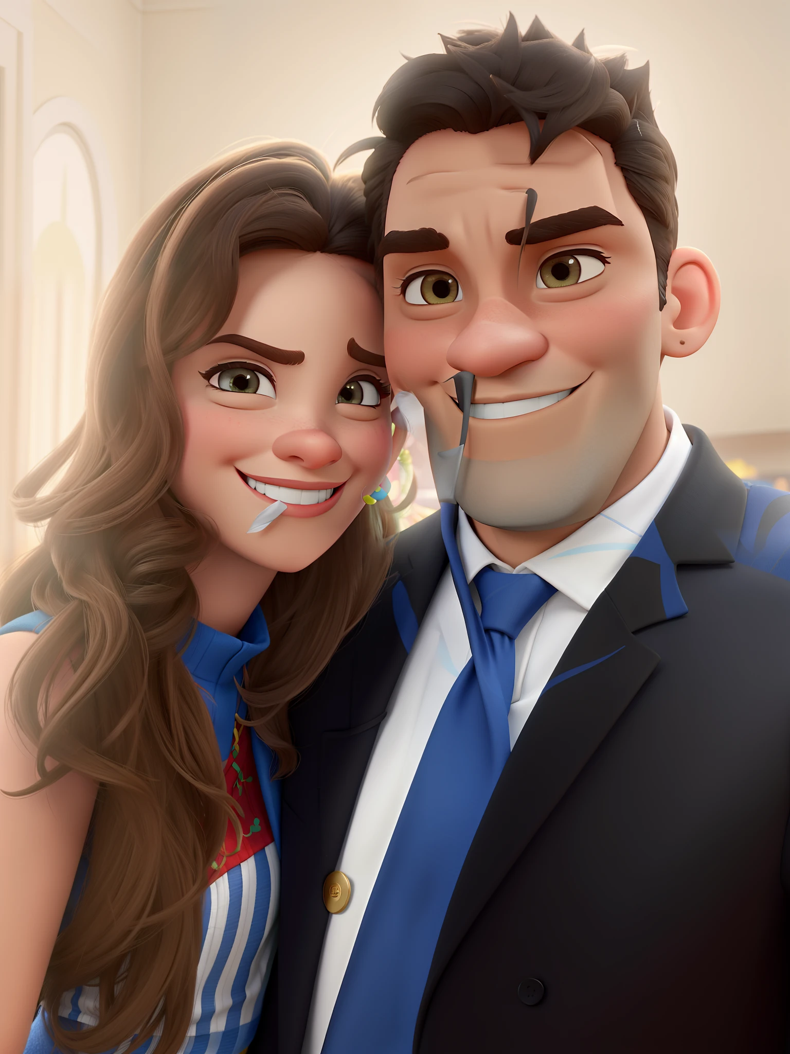 casal homem e mulher no estilo Disney Pixar, alta qualidade, melhor qualidade
