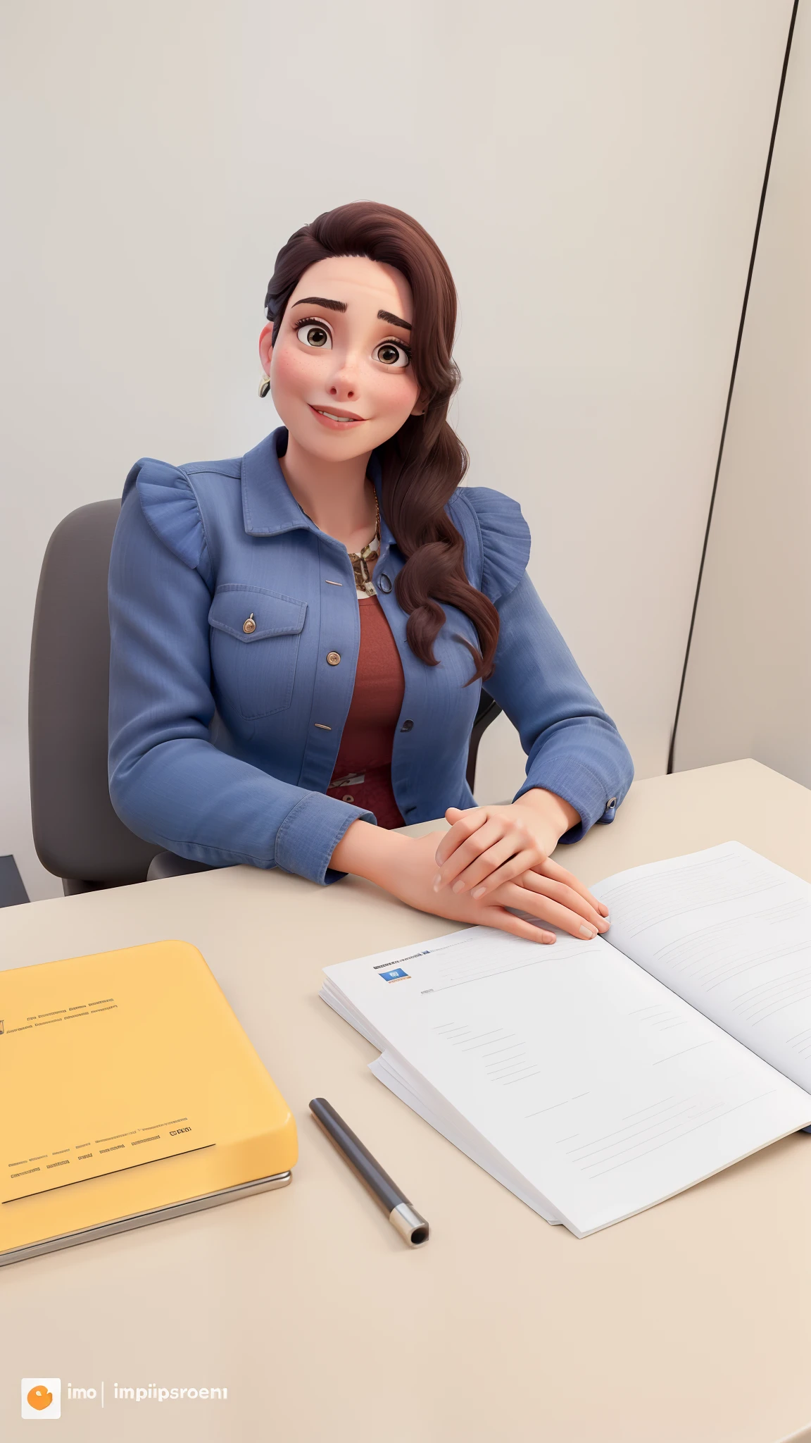 Imagem de uma mulher sentada.