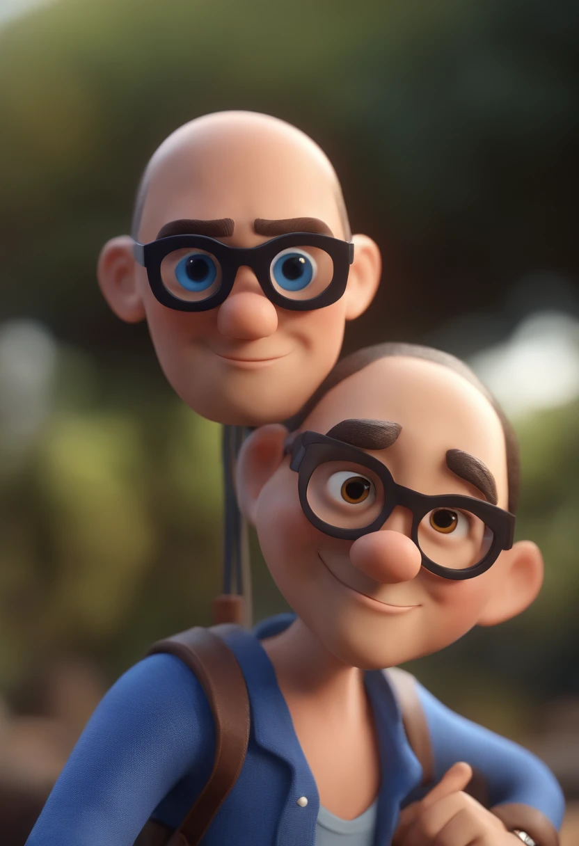 Cartoon character of a man with black glasses and a blue shirt, animation character, Caractere estilizado, animation style rendering, 3D estilizado, Arnold Maya render, 3 d render stylized, toon render keyshot, Personagem 3D, Personagem 3D, 3d rendering stylized, 3 d character render, personagem de desenho animado, Personagem de close up, Pose de personagem, (Estilo Pixar) (master part:1.2) (Bokeh) (best quality) (pele detalhada) (textura detalhada) (8k) (argila) (Cinematic lighting) (foco nítido