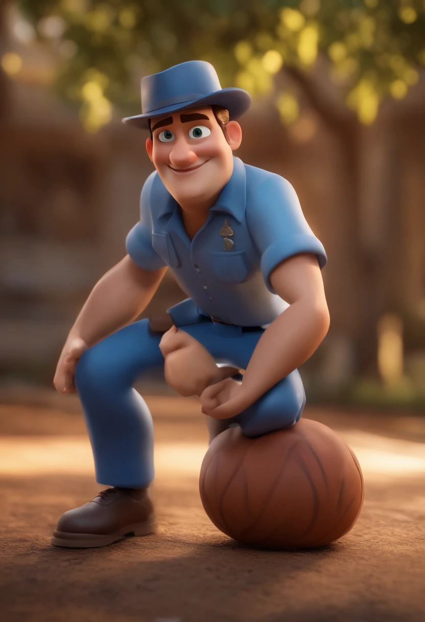 Personagem de desenho animado de um homem e uma camisa azul, um personagem animado, Caractere estilizado, animation style rendering, 3D estilizado, Arnold Maya render, 3 d render stylized, toon render keyshot, Personagem 3D, Personagem 3D, 3d rendering stylized, 3 d character render, personagem de desenho animado, Personagem de close up, Pose de personagem, (Estilo Pixar) (master part:1.2) (Bokeh) (best quality) (pele detalhada) (textura detalhada) (8k) (argila) (Cinematic lighting) (foco nítido,Senta e vaza a parte superior do corpo