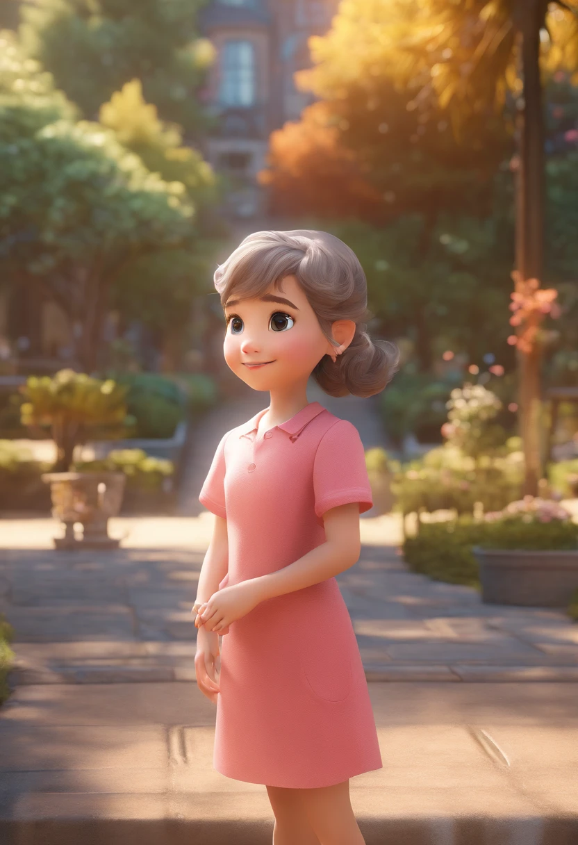 best quality, masterpiece, photorealistic, extremely detailed CG unity 8k wallpaper, chibi,1girl, elsa,solo, full_body, smile, looking_at_viewer, outdoors,