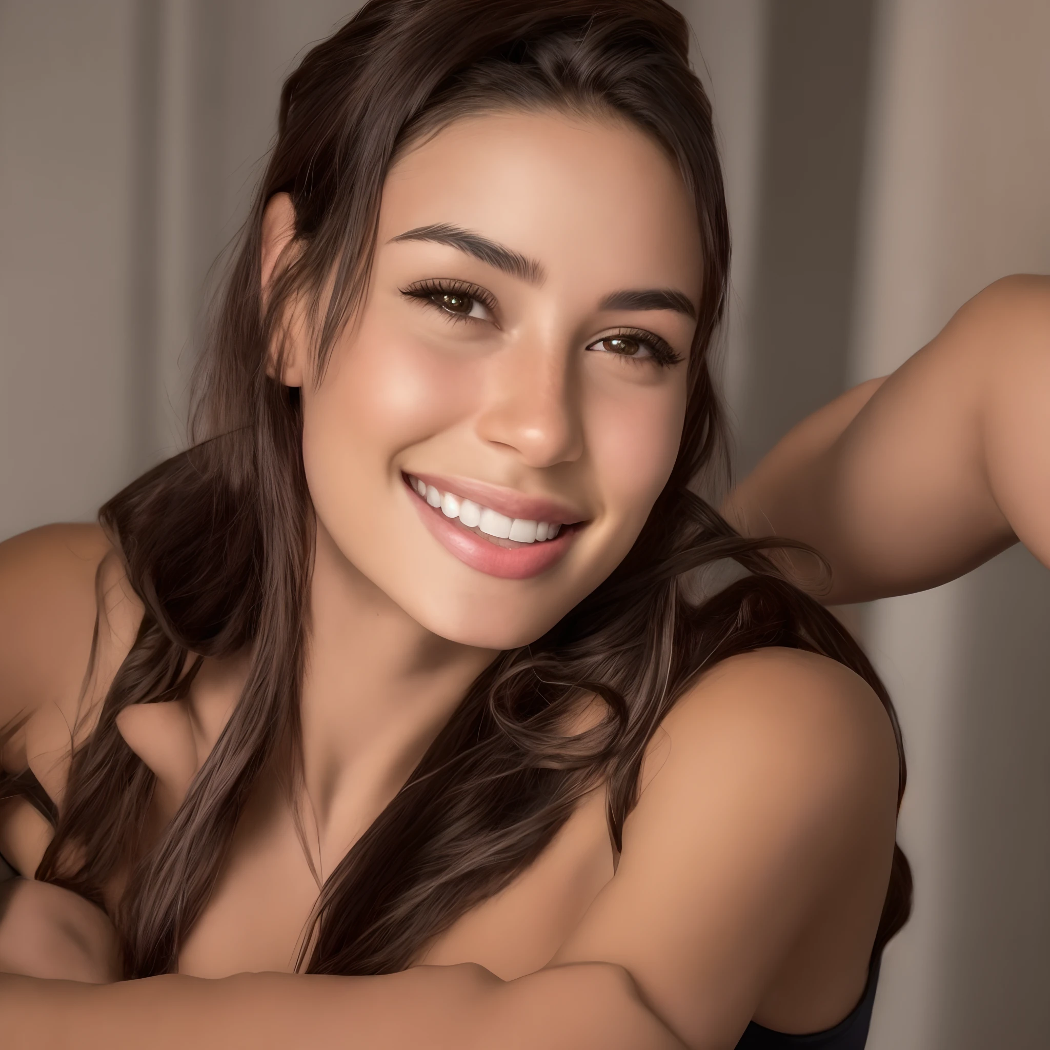 mulher sorridente com cabelo preto longo e uma jaqueta bronzeada, lindo rosto latino, Mulher mexicana bonita, bonito e sorridente, Mulher latina linda sozinha, mulher sorridente, friendly seductive smile, mulher mexicana bronzeada bonita, Mulher jovem sorridente, Alanis Guillen, sorriso bonito, sorriso caloroso e gentil, foto de uma mulher bonita, com um lindo sorriso, sorriso bonito e sedutor