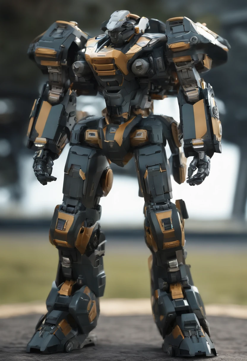 (The fighter's mech is huge, Realistic, Realistic, totalmente exibido na parte frontal e traseira, rich in specific details, muito tridimensional: 1.2, pode viajar de e para o universo, Estilo de design, The color matching is excellent, Cabin details are perfectly displayed, The background is the cosmic galaxy)