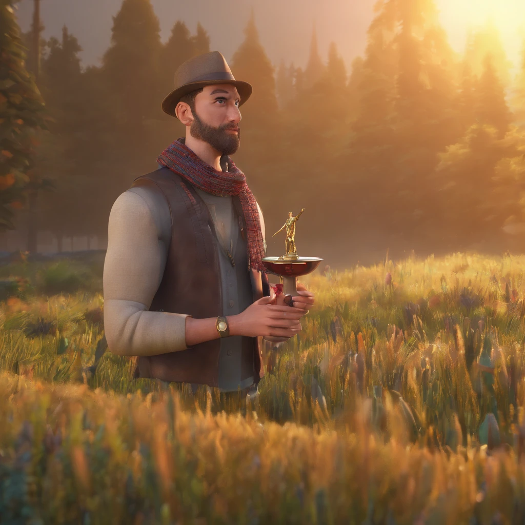 Arafed man holding a trophy in a field with a scarf around his neck, riccardo federici, Taras Susak, Borja, 155 cm de altura, Tim, Alex Miranda, lorenzo vitturi, edin durmisevic, 165 cm de altura, Cristi Balanescu, stefano brunesci, Joel Torres, billy butcher