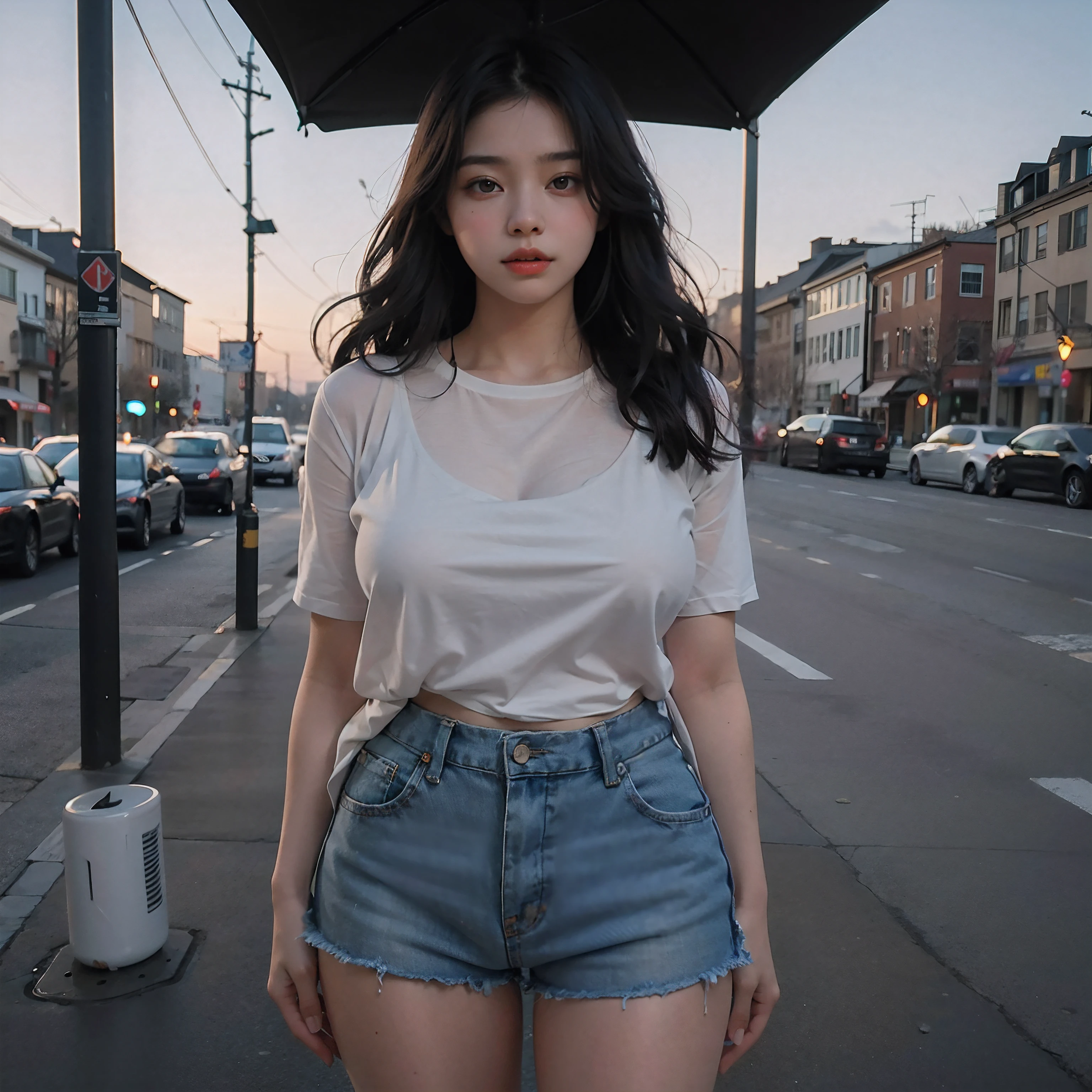 a close up of a woman with long hair wearing a white tank top, 1 8 yo, mai anh tran, 19-year-old girl, profile pic, dang my linh, profile photo, 18 years old, 2 2 years old, 2 3 years old, 2 7 years old, 21 years old, 2 8 years old, 8k, Cleavage, big tits, round boobs fore