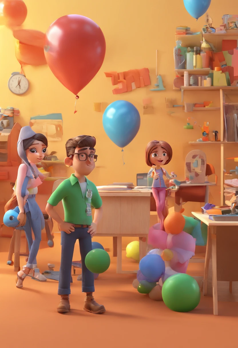 Estilo Pixar: The Adult Man, Adult Woman and Child