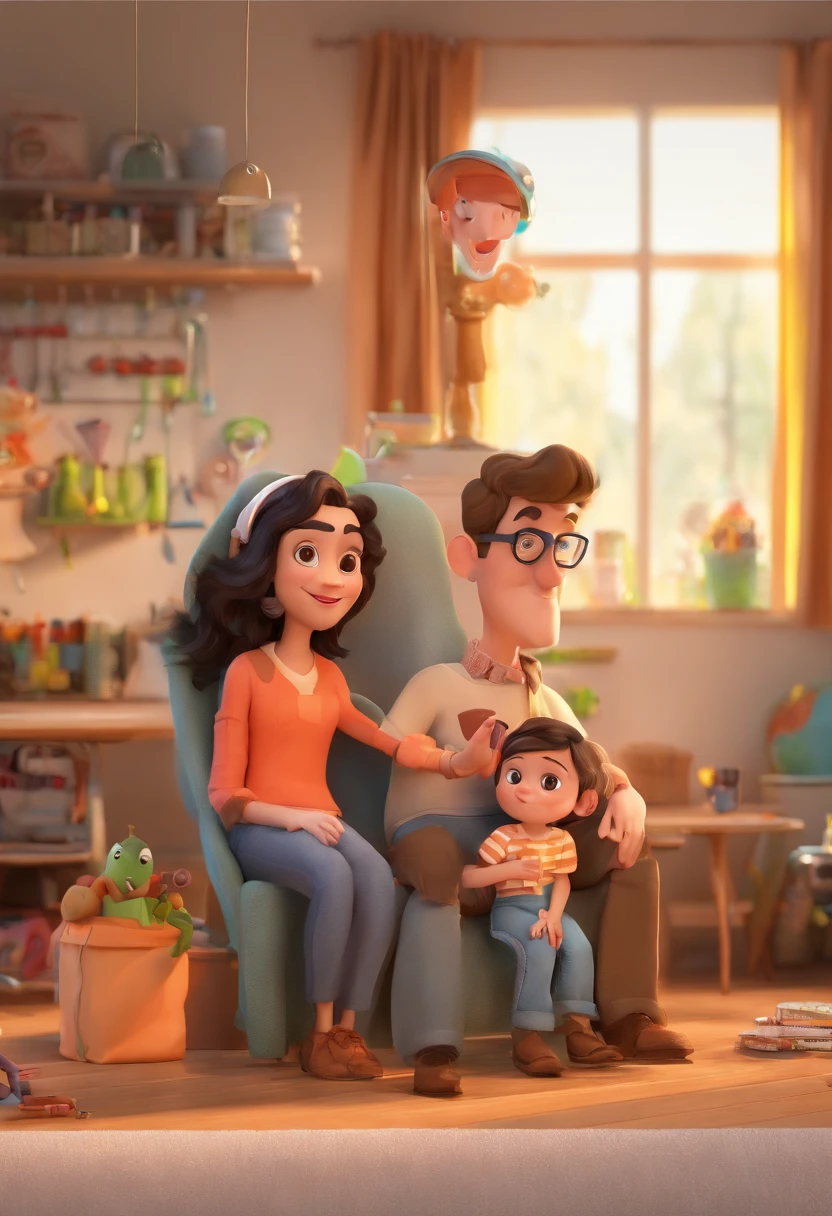 Estilo Pixar: The Adult Man, Adult Woman and Child
