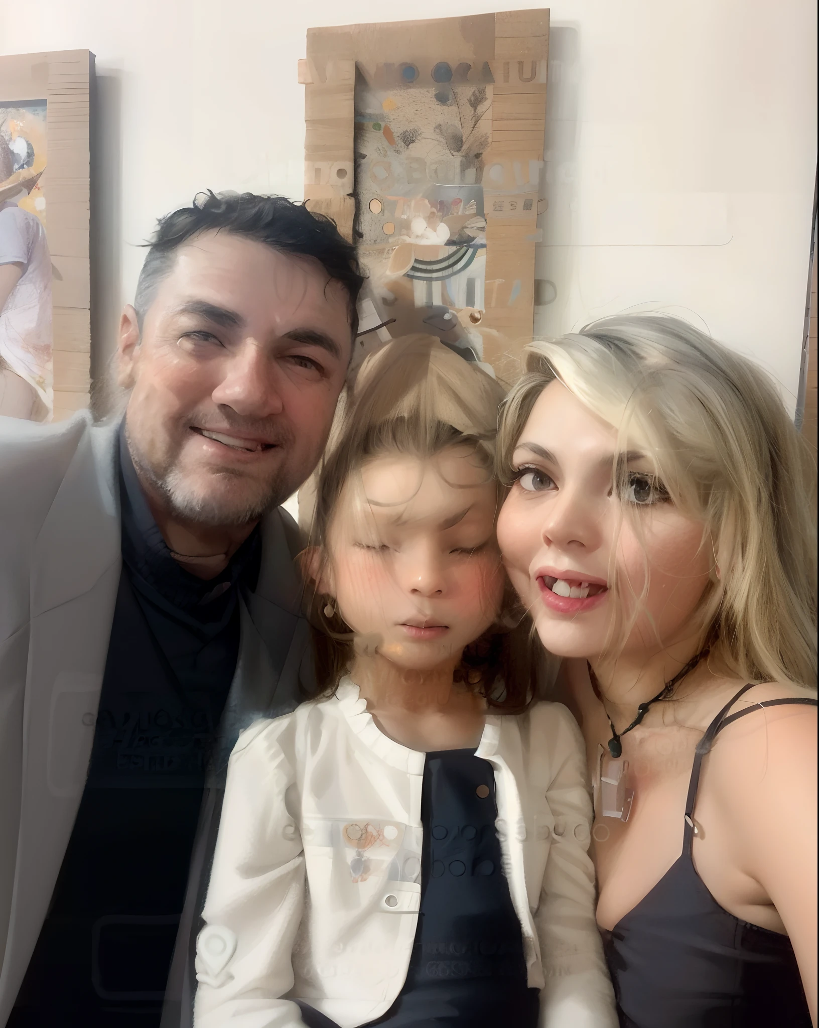 A closeup of a poster with three people, Vargas, Directed by: Barbara Longhi, Victo, Russia, Caroline Gariba, Directed by: Ignacio Zuloaga, Directed by: Giorgio Cavallon, citrinitas, Burdisio, Directed by: Carlos Berlanga, by Rodolfo Amoedo, Directed by: Márta Lacza, seu madruga, clinical