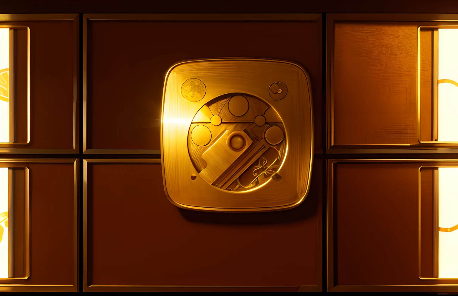 gold treasure steampunk game screenshot, in the style of interlocking archetypal symbols, layered veneer panels, commission for, ricoh ff-9d, brown and azure, subtle details,
