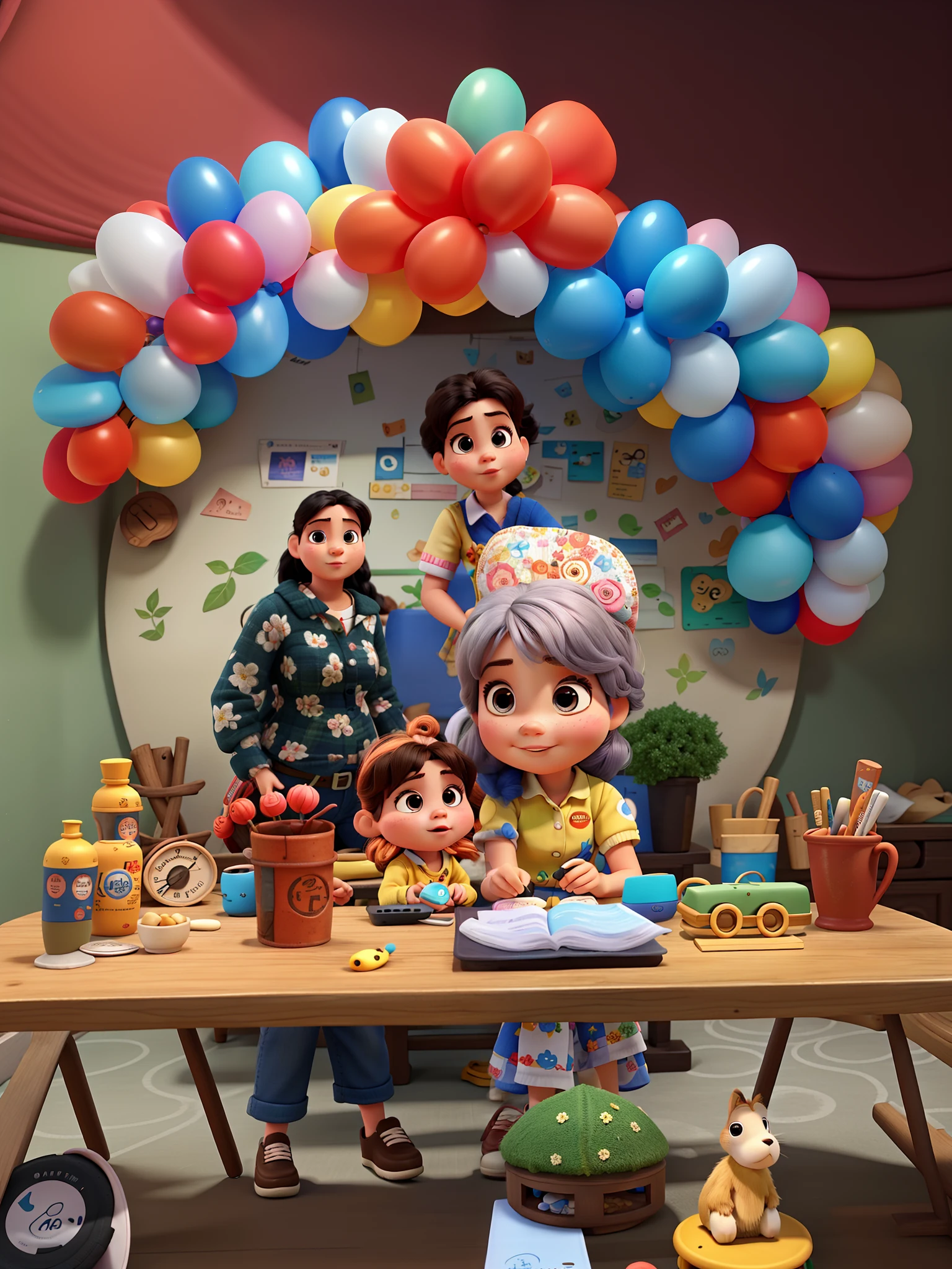 pai, Mother Baby Girl Small Hair, Disney pixar |