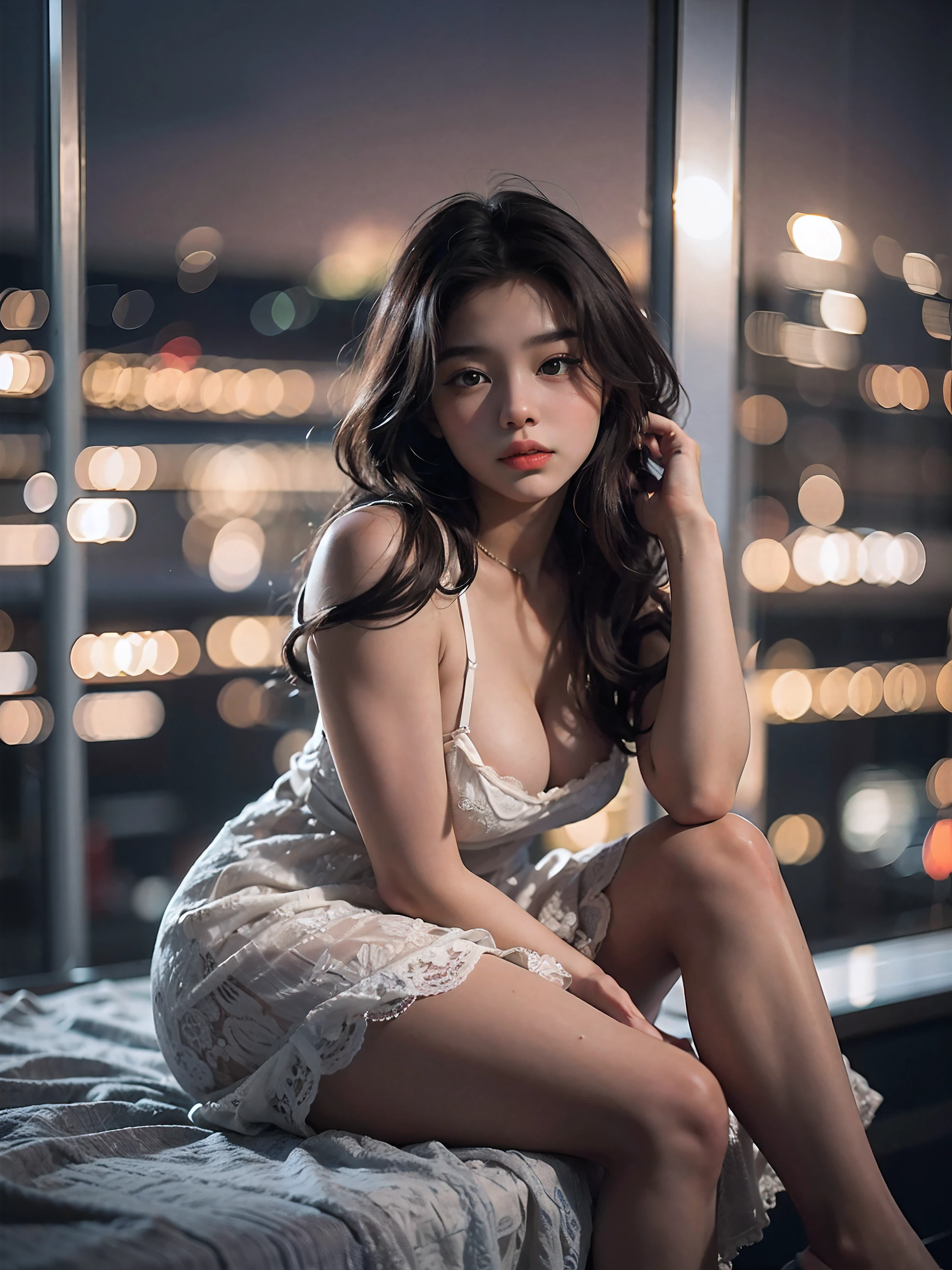 a close up of a woman with long hair wearing a white tank top, 1 8 yo, mai anh tran, 19-year-old girl, profile pic, dang my linh, profile photo, 18 years old, 2 , 2 3 years old old, 21 years ars old, 8k, Cleavage, big tioobs fore