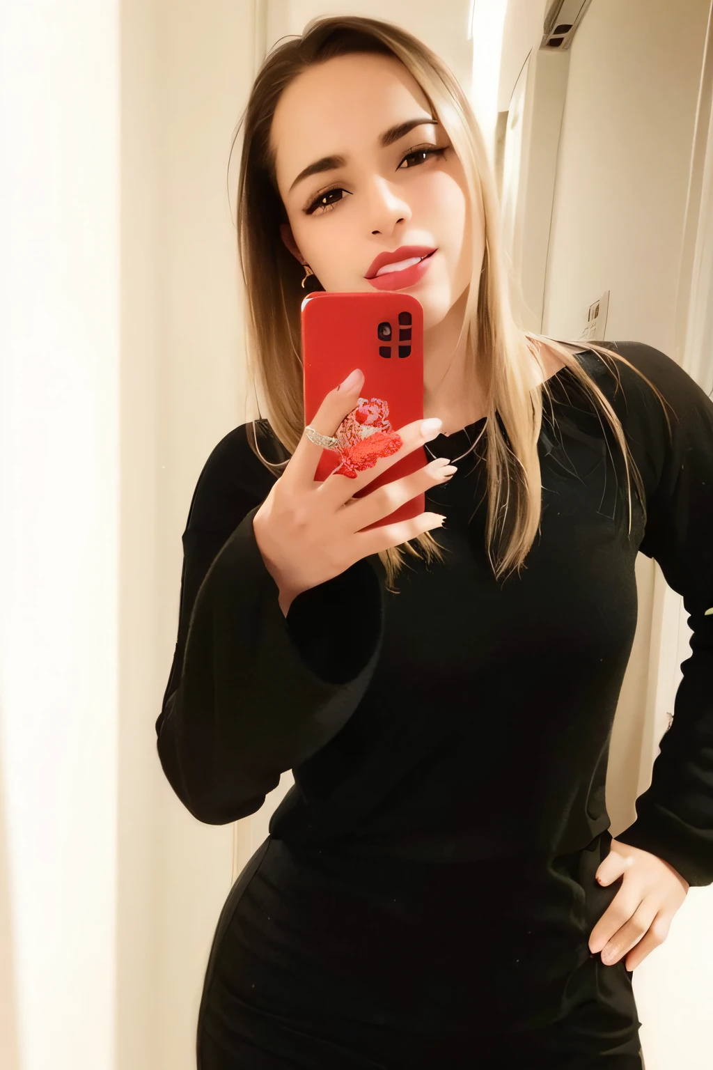 Araffe mulher tirando uma Selfie em um vestido preto, Malika Favre, Selfie!!!!!, Parece Fabiula Nascimento, inspired by Antônio Parreiras, foto da roupa, fernanda suarez, 💋 💄 👠 👗, Selfie, Selfie de uma jovem mulher, foto do instagram, Mulher de 30 anos, by Gina Pellón