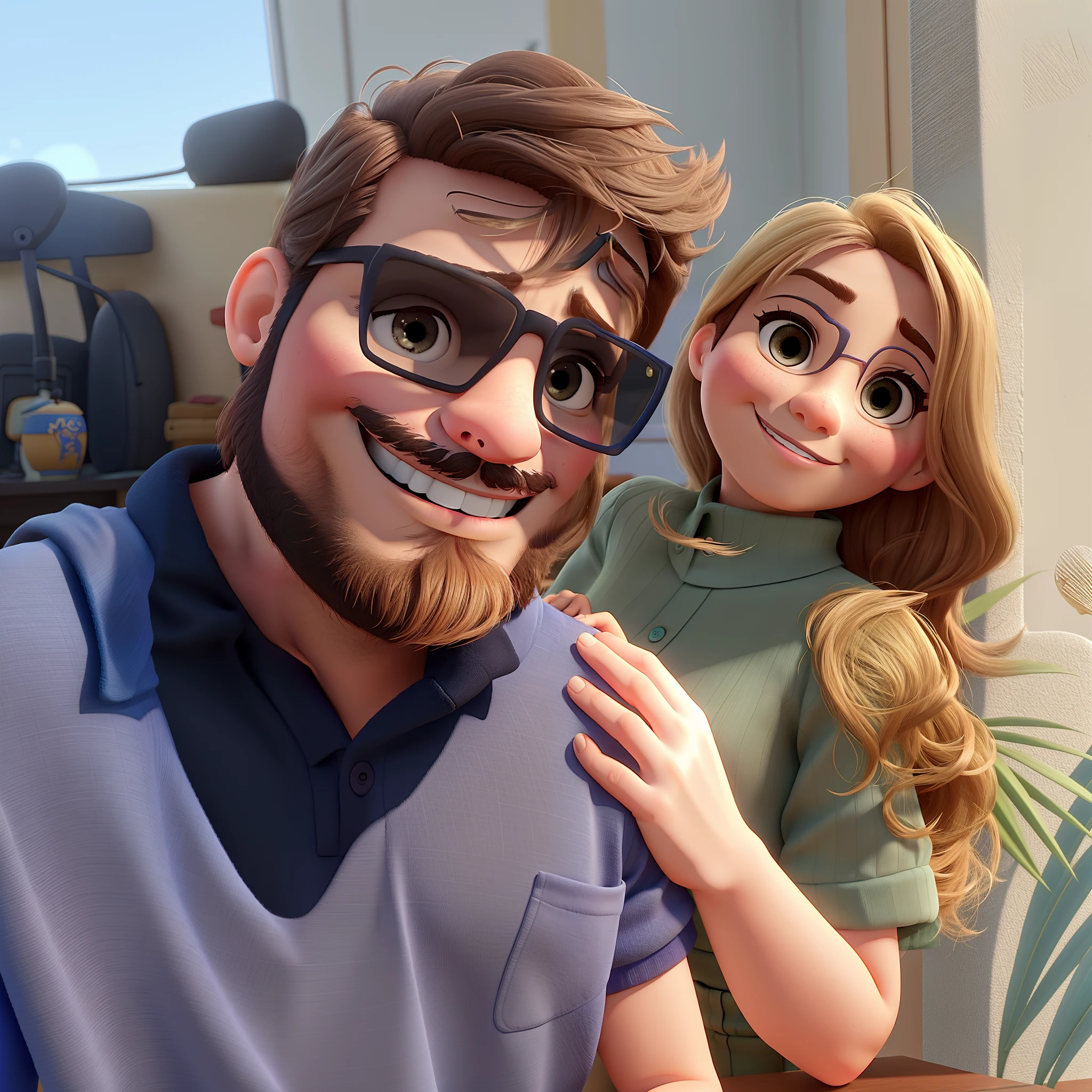 casal no estilo disney pixar, alta qualidade, melhor qualidade