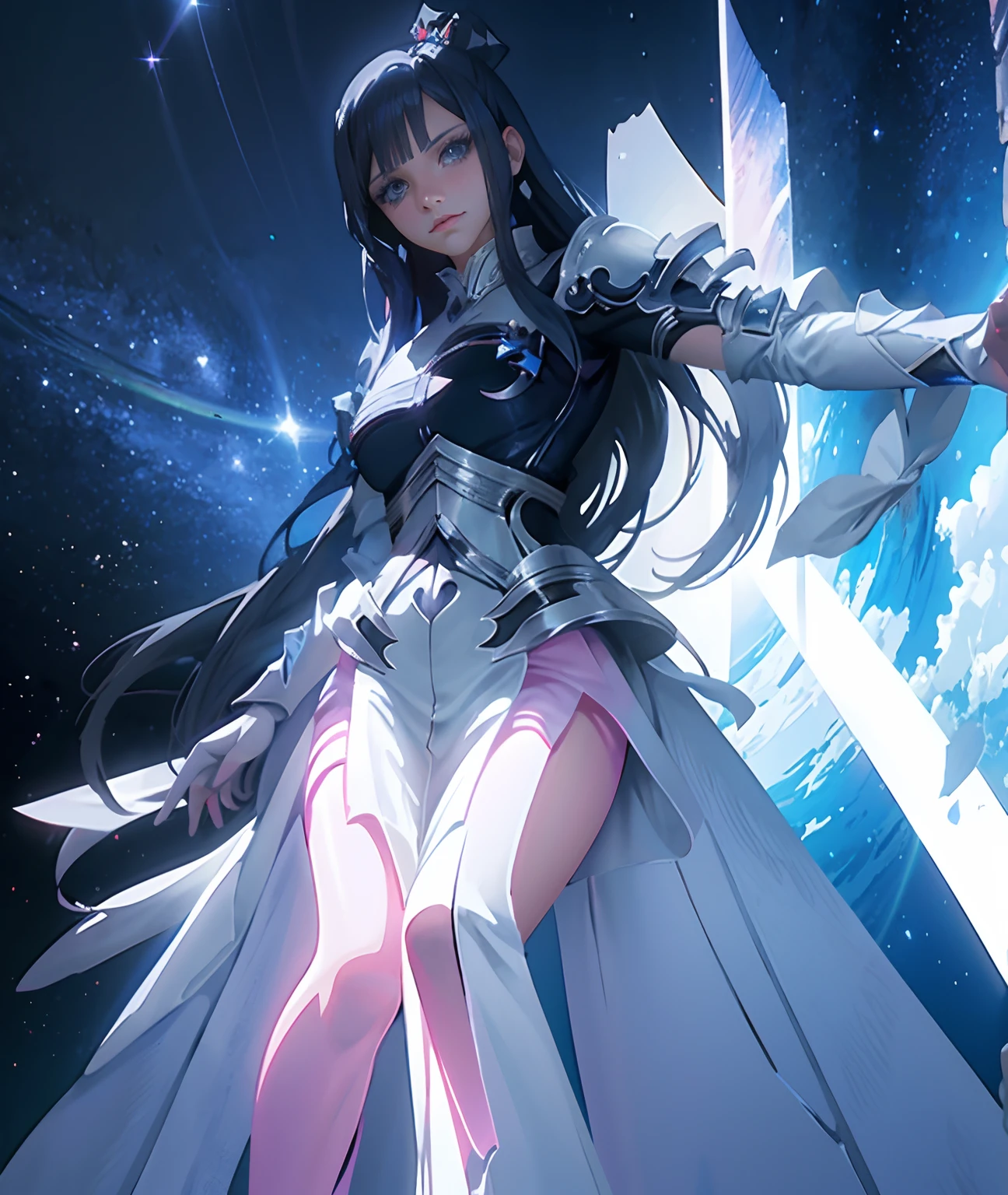 chica anime con ojos azules y cabello negro en un vestido blanco, Arte detallado del anime digital, 2. 5 d cgi anime fantasy artwork, Anime estilo 3D, Arte de anime digital, Arte de anime digital avanzado, Arte digital de estilo anime, digital anime illustration, Retrato Anime Space Cadet Girl, Arte de anime digital avanzado, Hecho con Anime Painter Studio, Anime estilizado, Anime CG arte suave