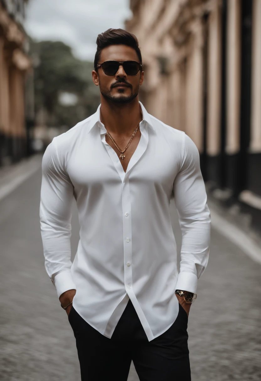 A imagem mostra um homem vestindo uma camisa preta e branca, em frente a um fundo preto. Ele parece estar posando para uma foto, possibly to a profile or social media account. A camisa masculina traz um logotipo, that gives a distinctive touch to your look. The overall setting and the man's attire suggest that he may be a professional or someone with a strong personal brand. Cabelo grisalho, olhos castanhos, pele morena clara, vestindo camisa do Vasco da Gama.