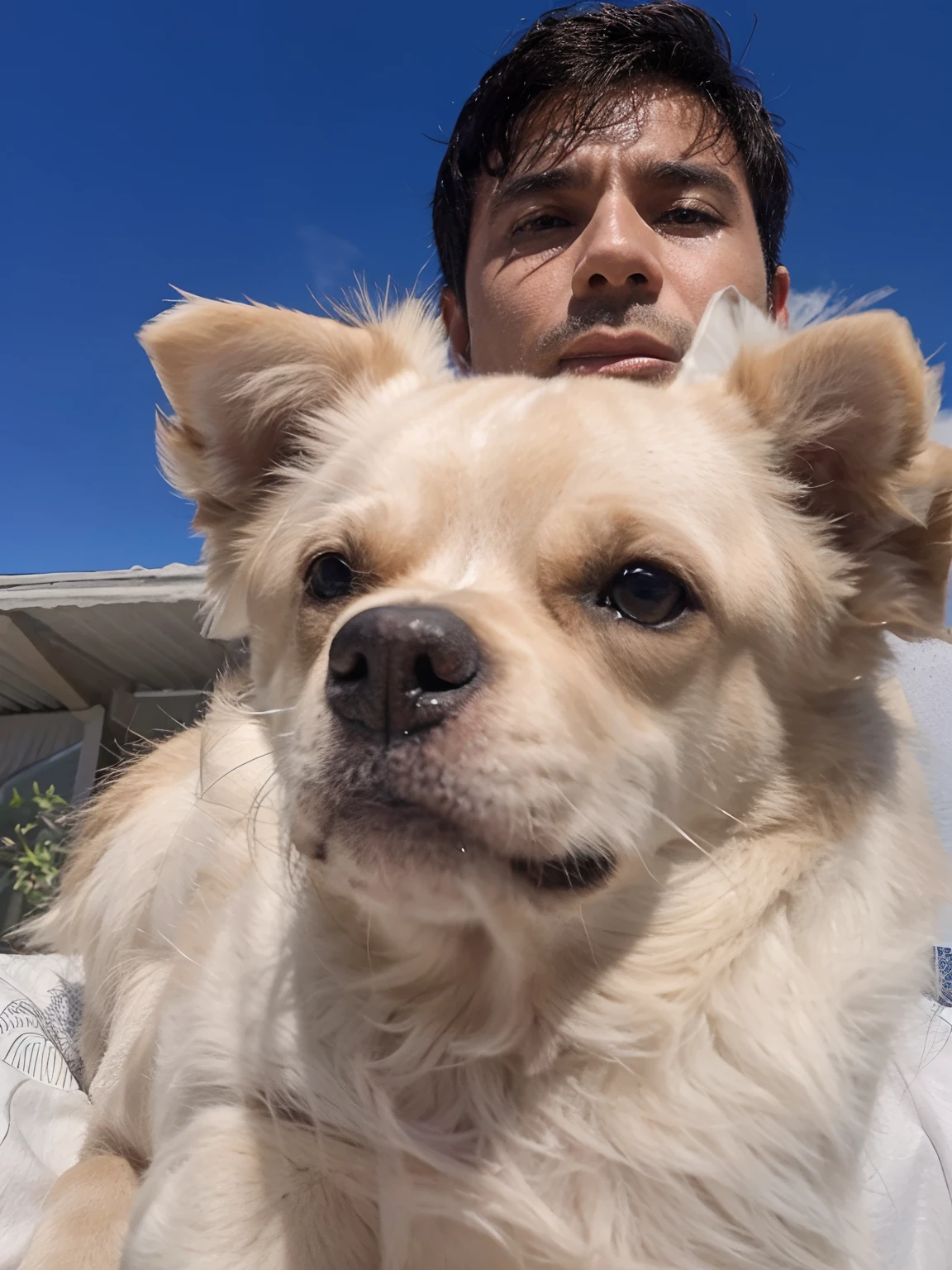 Um homem e seu cachorro