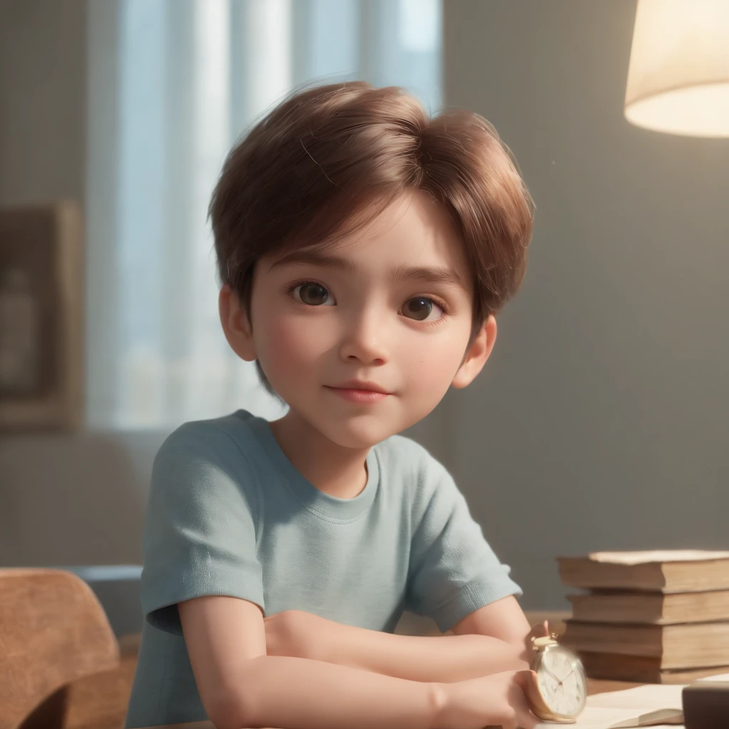 (Best Quality,4K,8K,hight resolution,masutepiece:1.2),Ultra-detailed,Realistic,Cute,"Boy wearing sunglasses and necklace",adorable digital art,cute 3d render,Cute Digital Painting,cute detailed digital art,cute cartoon characters,Cute ,cute cartoon,cute cartoon style,cute character,cute artwork,Ghibli-inspired artwork,3D Rendering Character Art in 8K,highly detailed character design,(((Study room))),