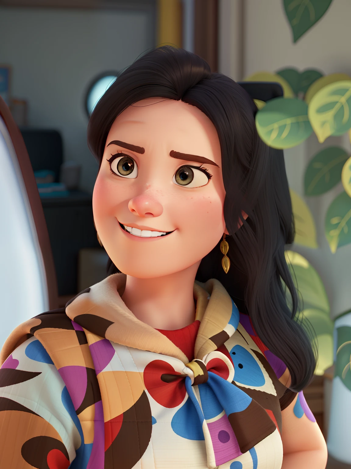A Woman Alone with Disney Pixar Image Pattern