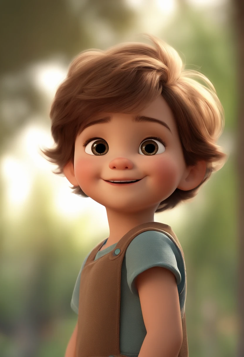 a happy cute ??? standing short hair, vestindo uma fantasia espacial, , fundo branco, barnet, Tom, Estilo Pixar, ....3d, desenhos animados, rosto detalhado, asymmetrical 16k