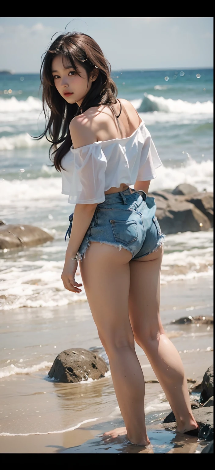 a close up of a woman with long hair wearing a white tank top, 1 8 yo, mai anh tran, 19-year-old girl, profile pic, dang my linh, profile photo, 18 years old, 2 2 years old, 2 3 years old, 2 7 years old, 21 years old, 2 8 years old, 8k, Cleavage, big tits, round boobs fore