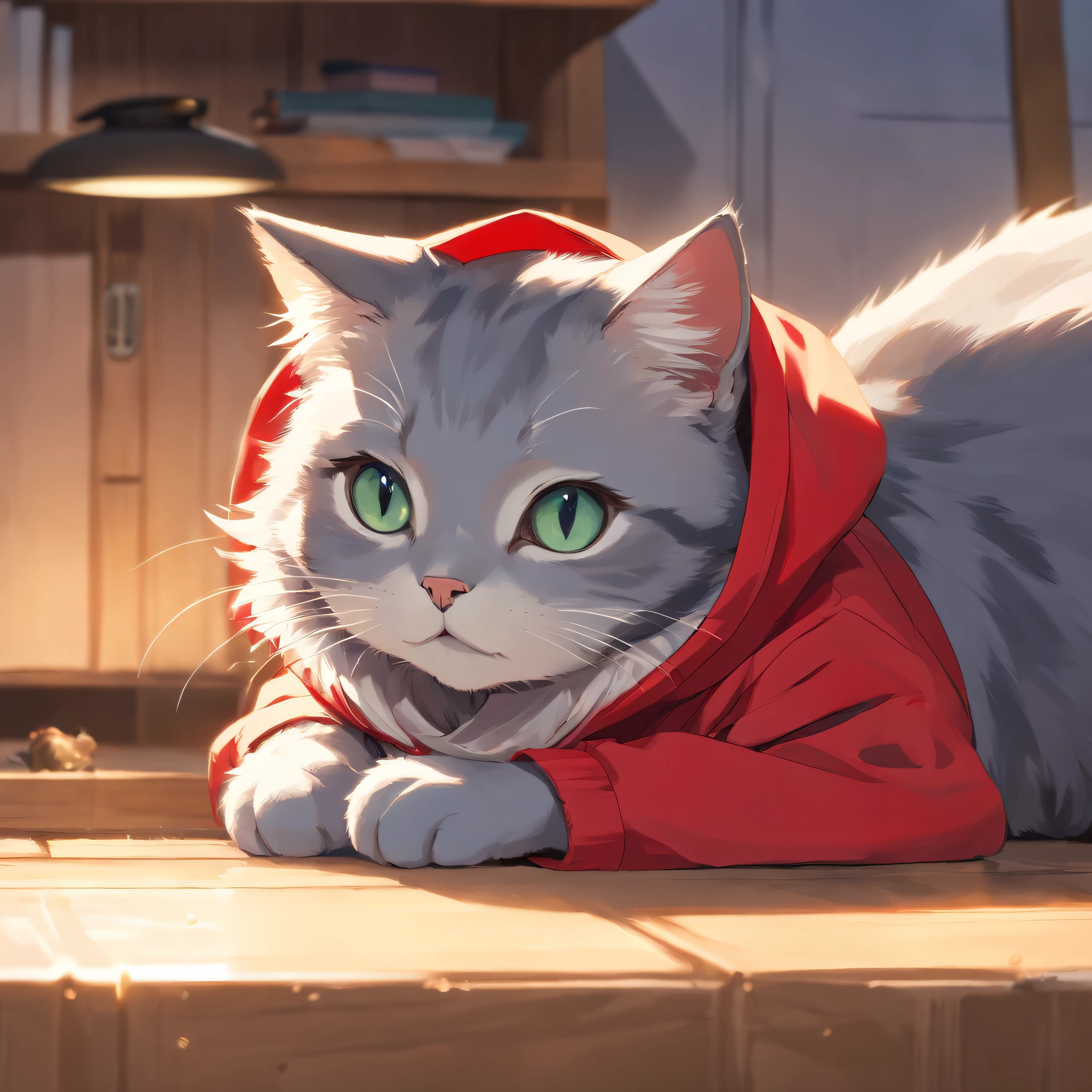 "Generate ultra-high definition images of chic cats, Gray cat in sweatshirt. Use advanced macro photography techniques、Highlights the intricate details of the cat's coat, mustache, And expressive eyes.
Place the camera at the level of the peephole, Create an intimate connection between the audience and the cat subject. Large aperture,Achieves a shallow depth of field, Make the cat stand out clearly against a slightly blurred background.
Improve lighting to emphasize the texture and contours of the cat's body, In software, Remove coarse shadows、, cosy atmosphere.
Scratching a cat in a relaxed position, But balanced, Show flexibility and elegance. Try to capture the moment of natural movement, Stretching, Pubic hair beauty, etc., Convey realism.
Implement post-processing techniques to improve image clarity, Contrasty, and color balance, Protect every aspect, From the intricate patterns of cats to their intense gazes, Rendered in stunning detail.
Finally, convey the gentle beauty and innate grace of cats,,, Capture fleeting moments,Celebrating the uniqueness of cat curiosity and balance." Wearing Little Red Riding Hood