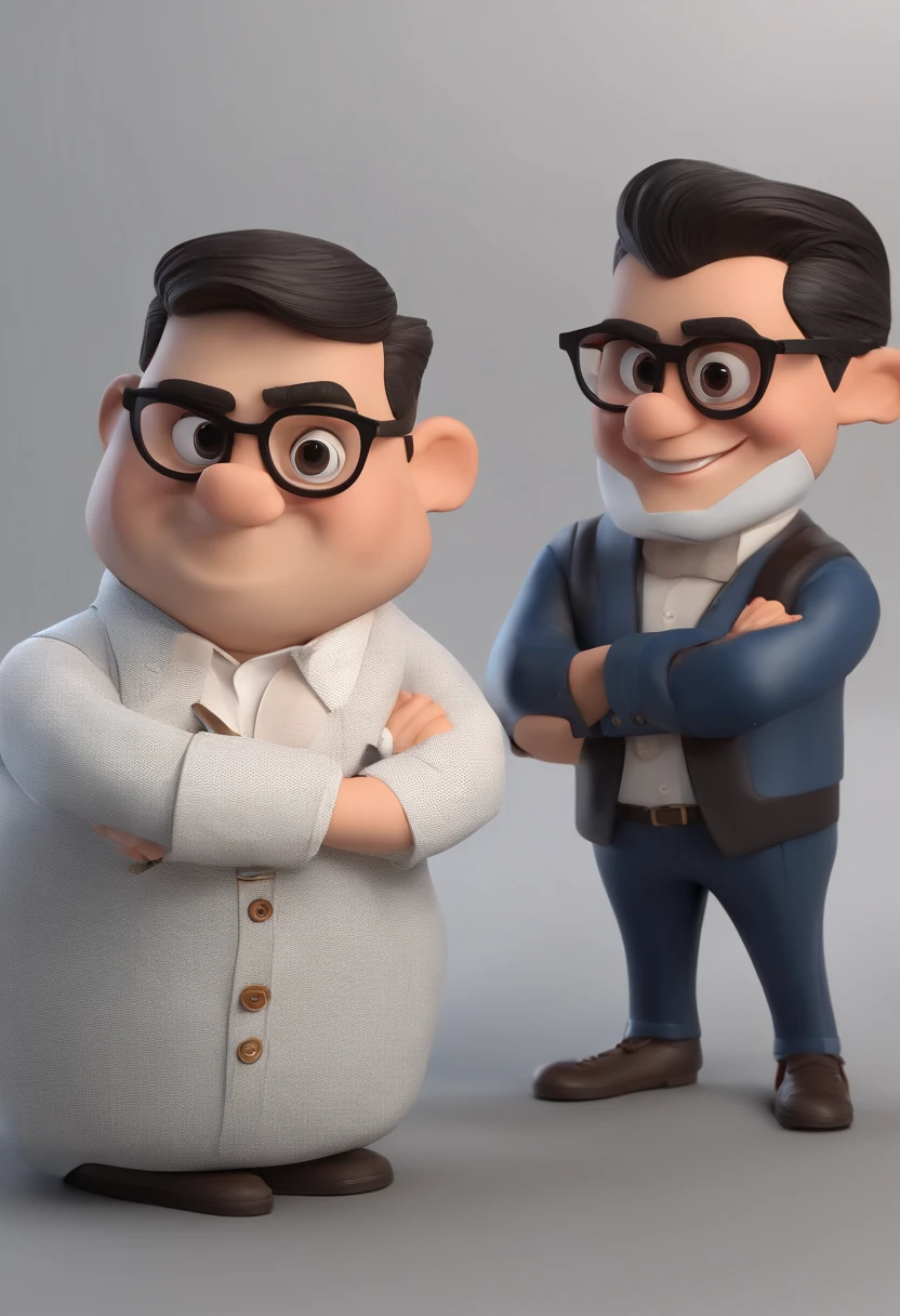 Cartoon character of a man wearing black glasses and a blue shirt, um personagem animado, Caractere estilizado, animation style rendering, 3D estilizado, Arnold Maya render, 3 d render stylized, toon render keyshot, Personagem 3D, Personagem 3D, 3d rendering stylized, 3 d character render, personagem de desenho animado, Personagem de close up, Pose de personagem, (Estilo Pixar) (master part:1.2) (Bokeh) (best quality) (pele detalhada) (textura detalhada) (8k) (argila) (Cinematic lighting) (foco nítido，Senta e vaza a parte superior do corpo