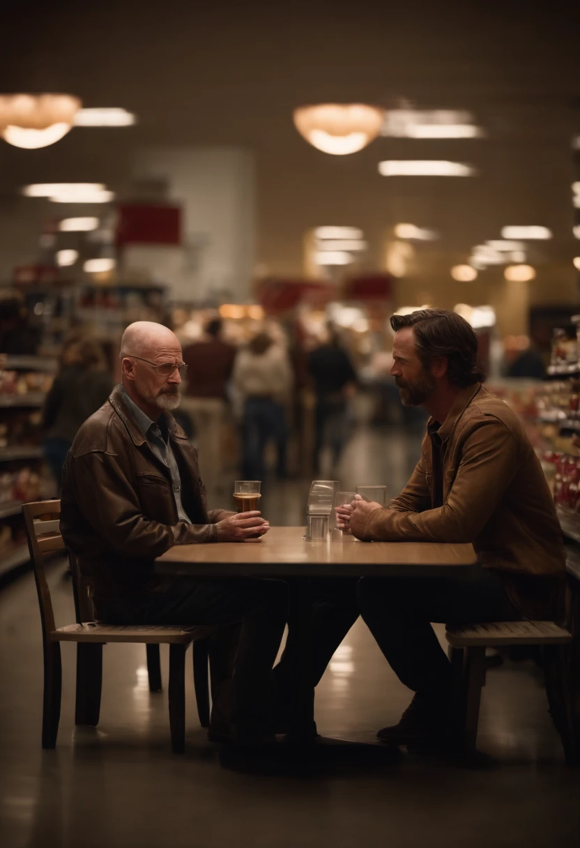 Romantic, walter white, rick grimes, going on a date, in Walmart